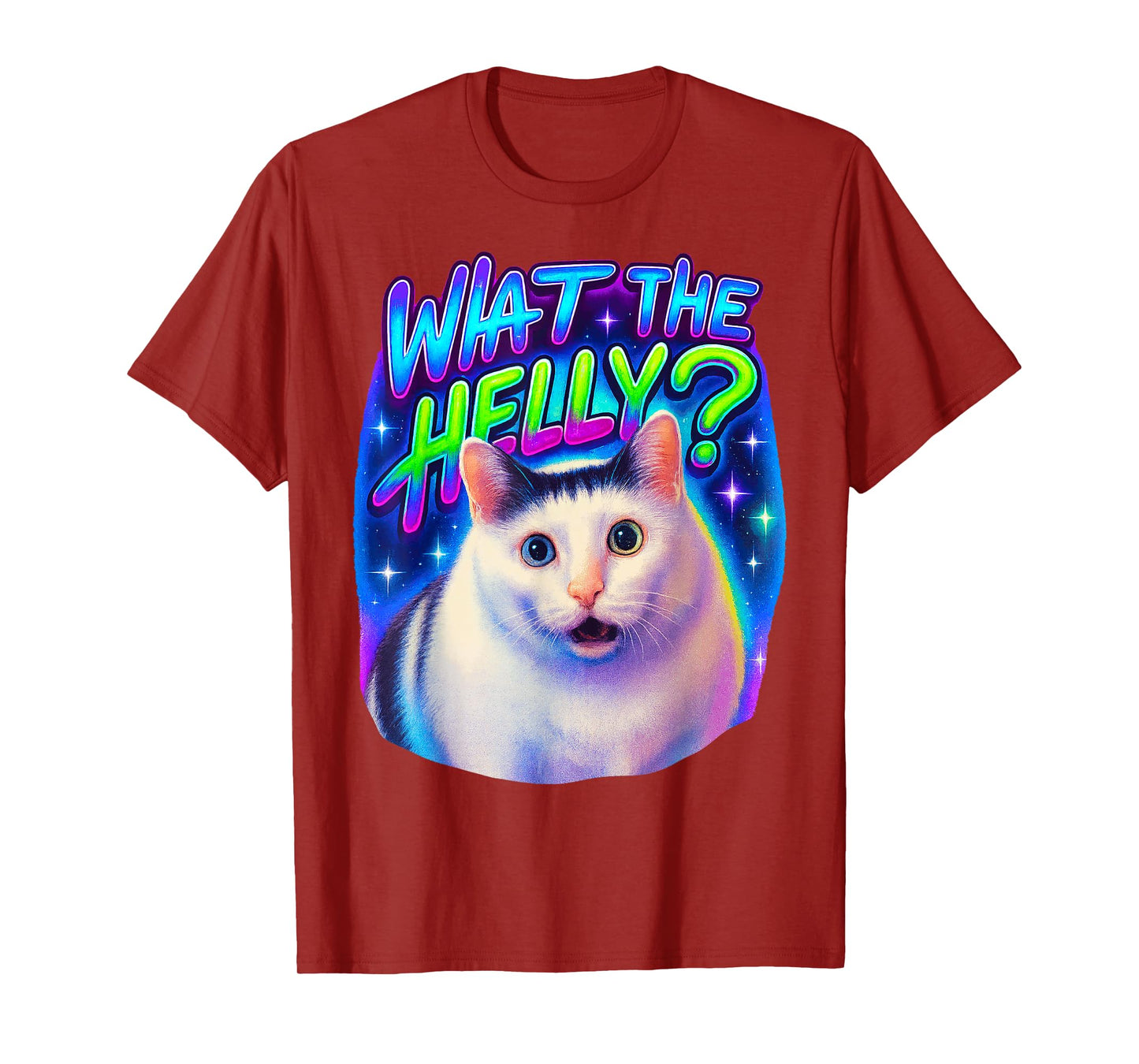 What The Helly Ironic Meme Cat Brainrot Quote Gen Z Alpha T-Shirt