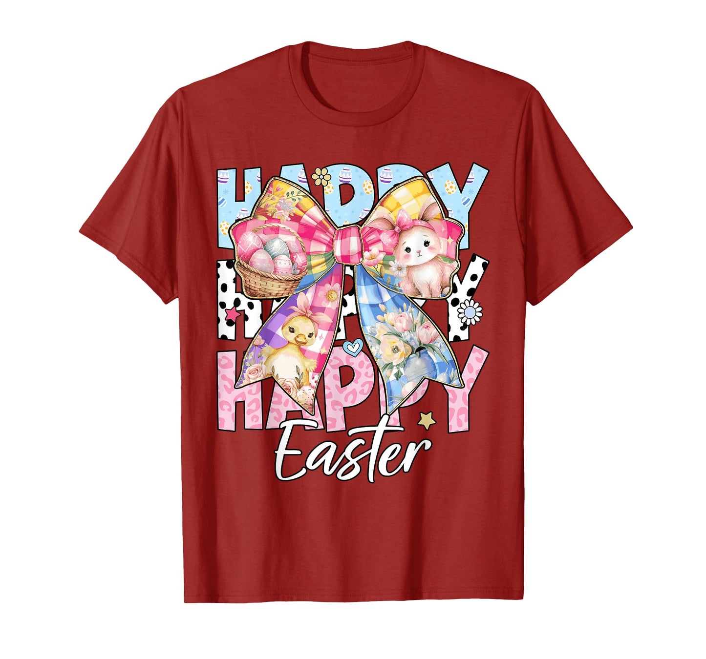 Happy Easter Day Cute Bunny Coquette Bow Easter Day Women T-Shirt