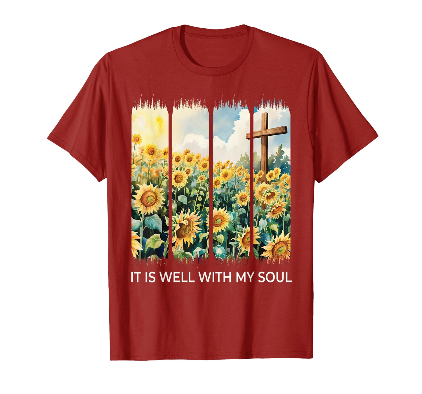 It Is Well With My Soul Christian Girl Women Sunflower Faith T-Shirt