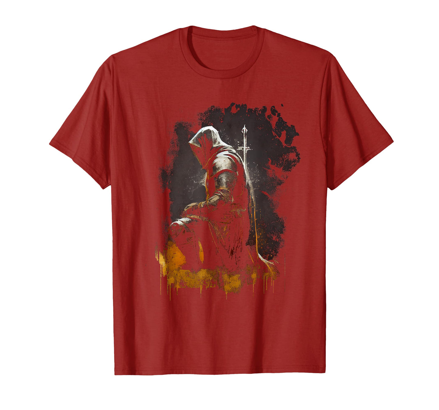 Knight Templar Kneeling Crusader Templar Warrior Of Christ T-Shirt