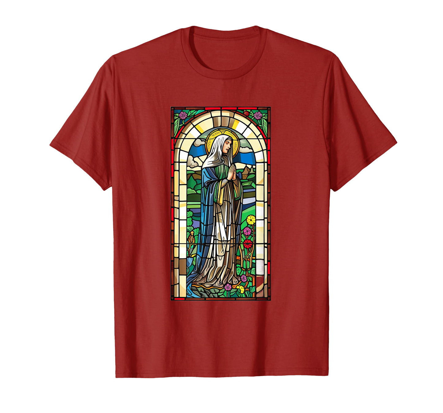 Saint Brigid Of Kildare Stained Glass Window T-Shirt