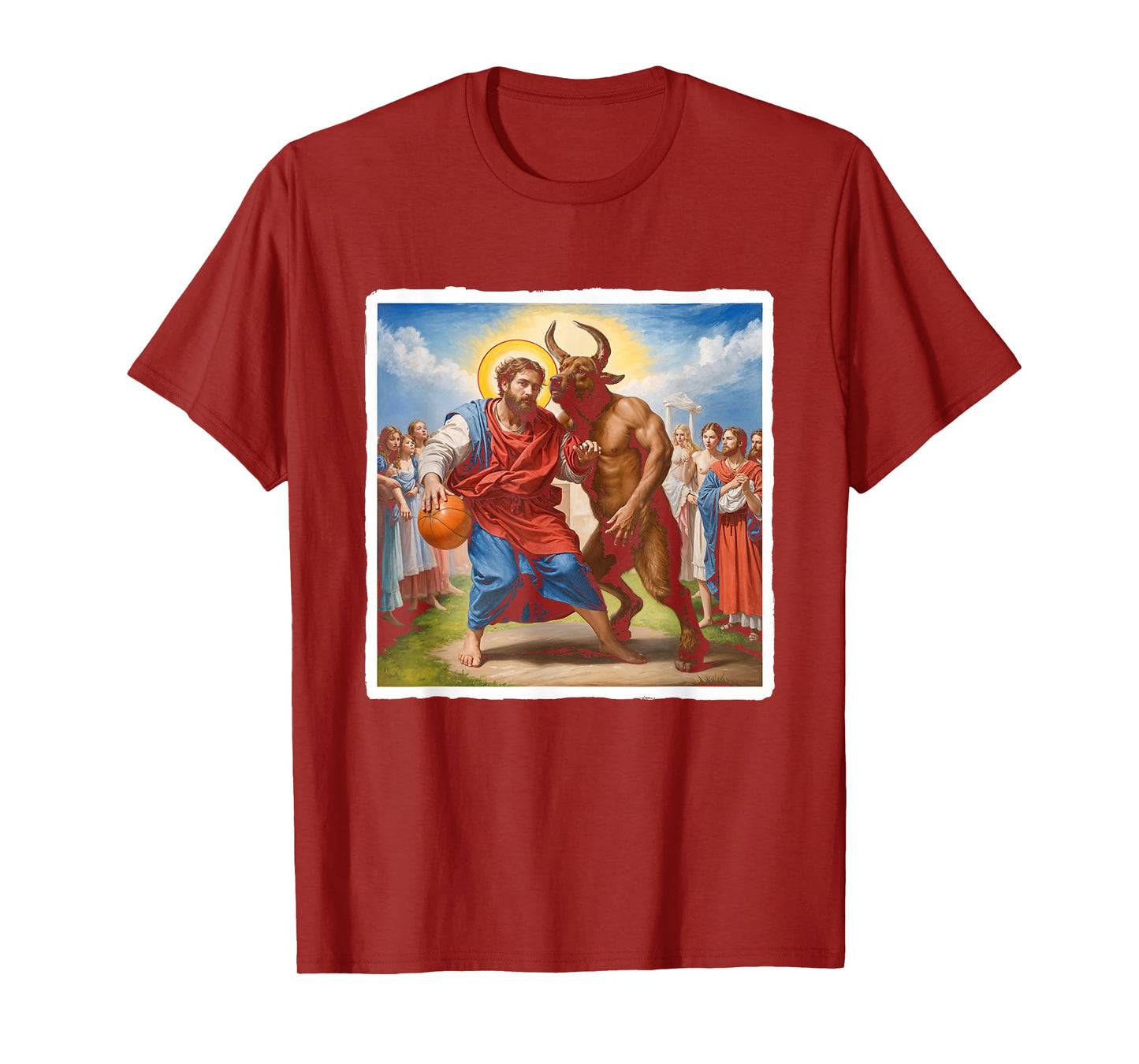 Jesus vs Satan Basketball Play Humor Sport Game T-Shirt