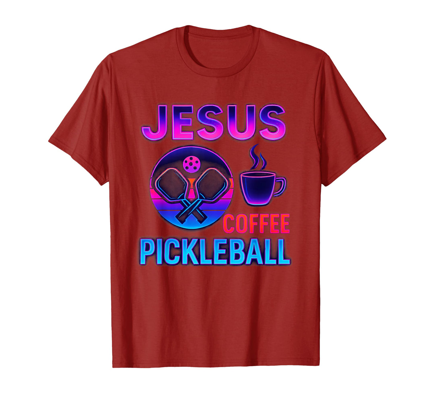 Retro Jesus Coffee Pickleball T-Shirt