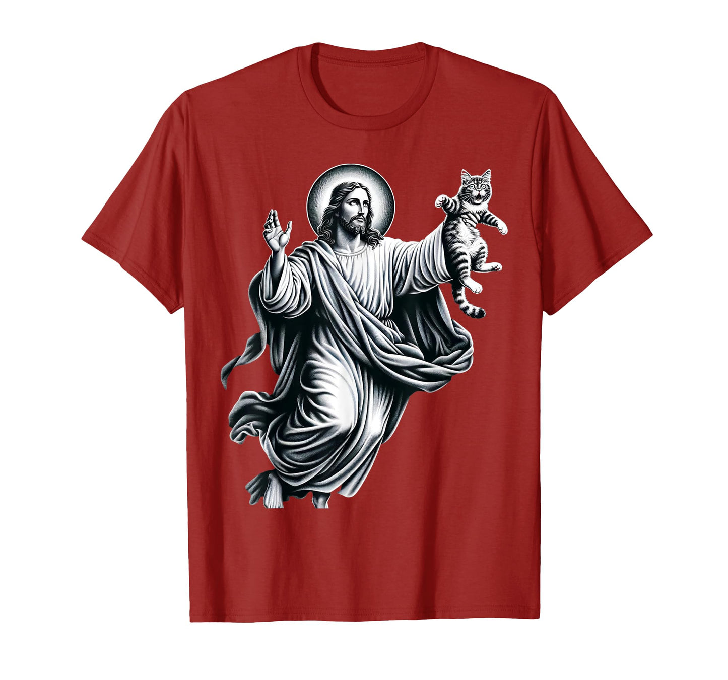 God holding Cat Easter He is Risen Jesus Loves Cats Men Women Girls Kids T-Shirt