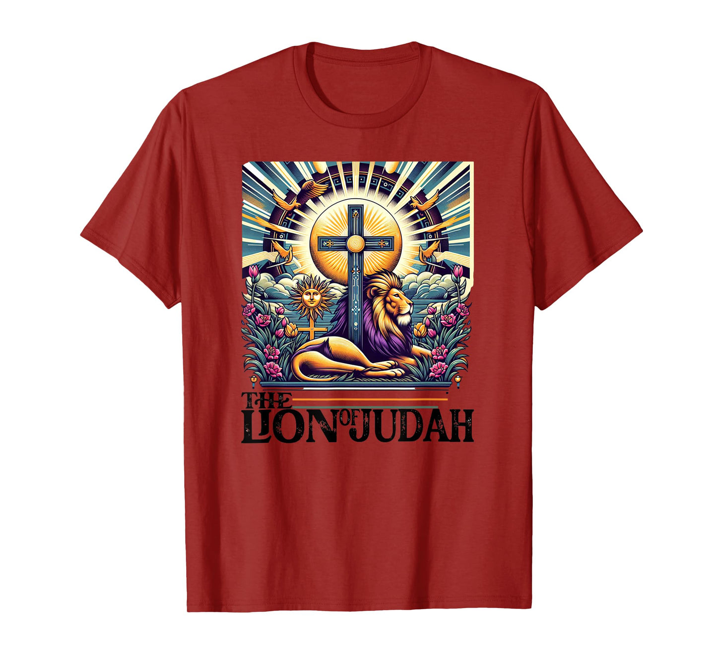 Lion of Judah Men Women Vintage Religious Animal Easter T-Shirt