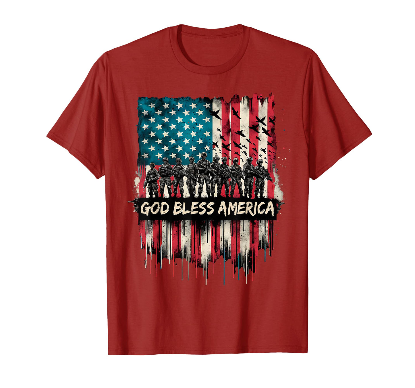 God Bless America USA Flag 4th of July Patriotic T-Shirt