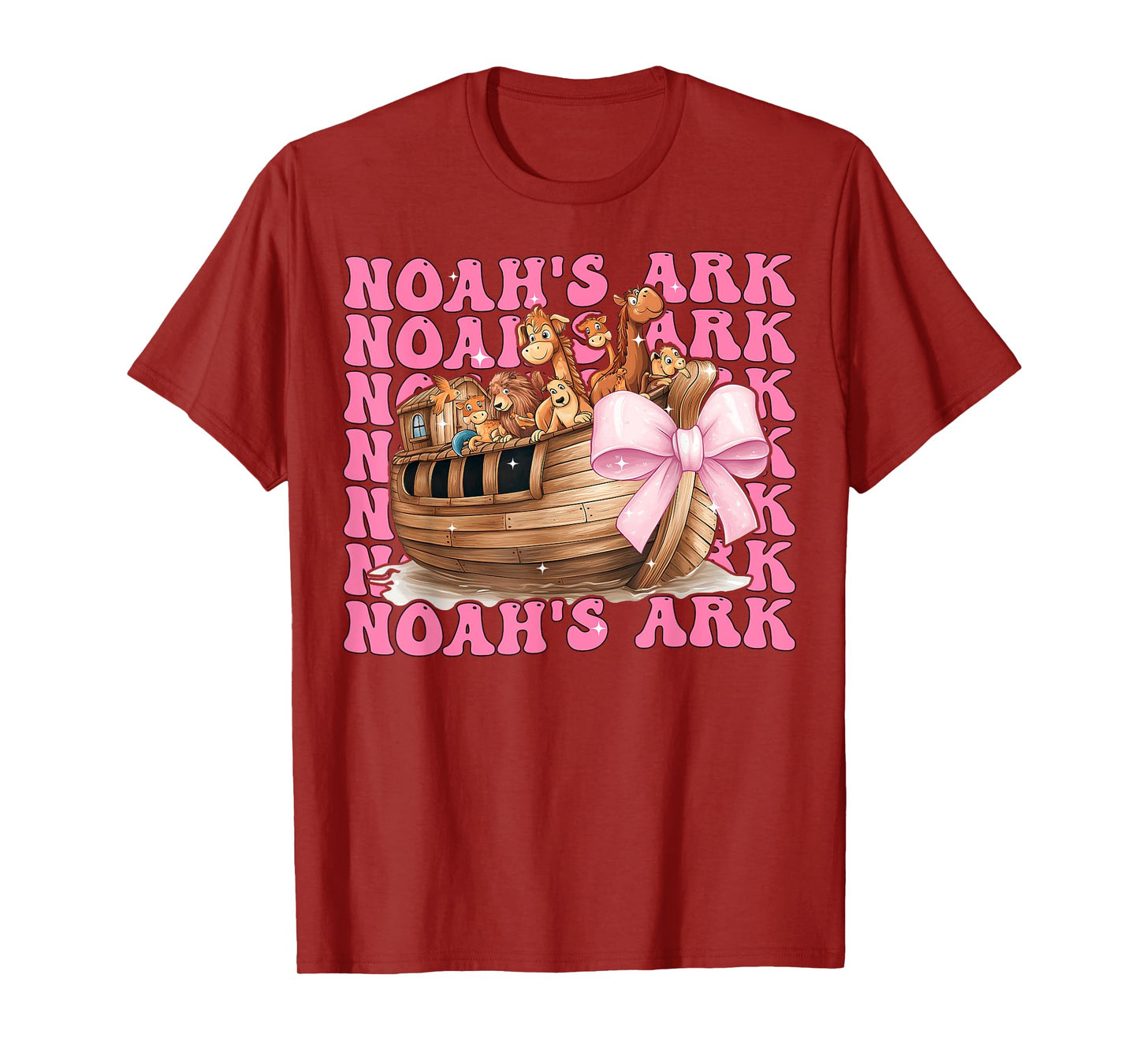 Coquette Bow Noah's Ark Christian Girl Mom Mama Mother's Day T-Shirt