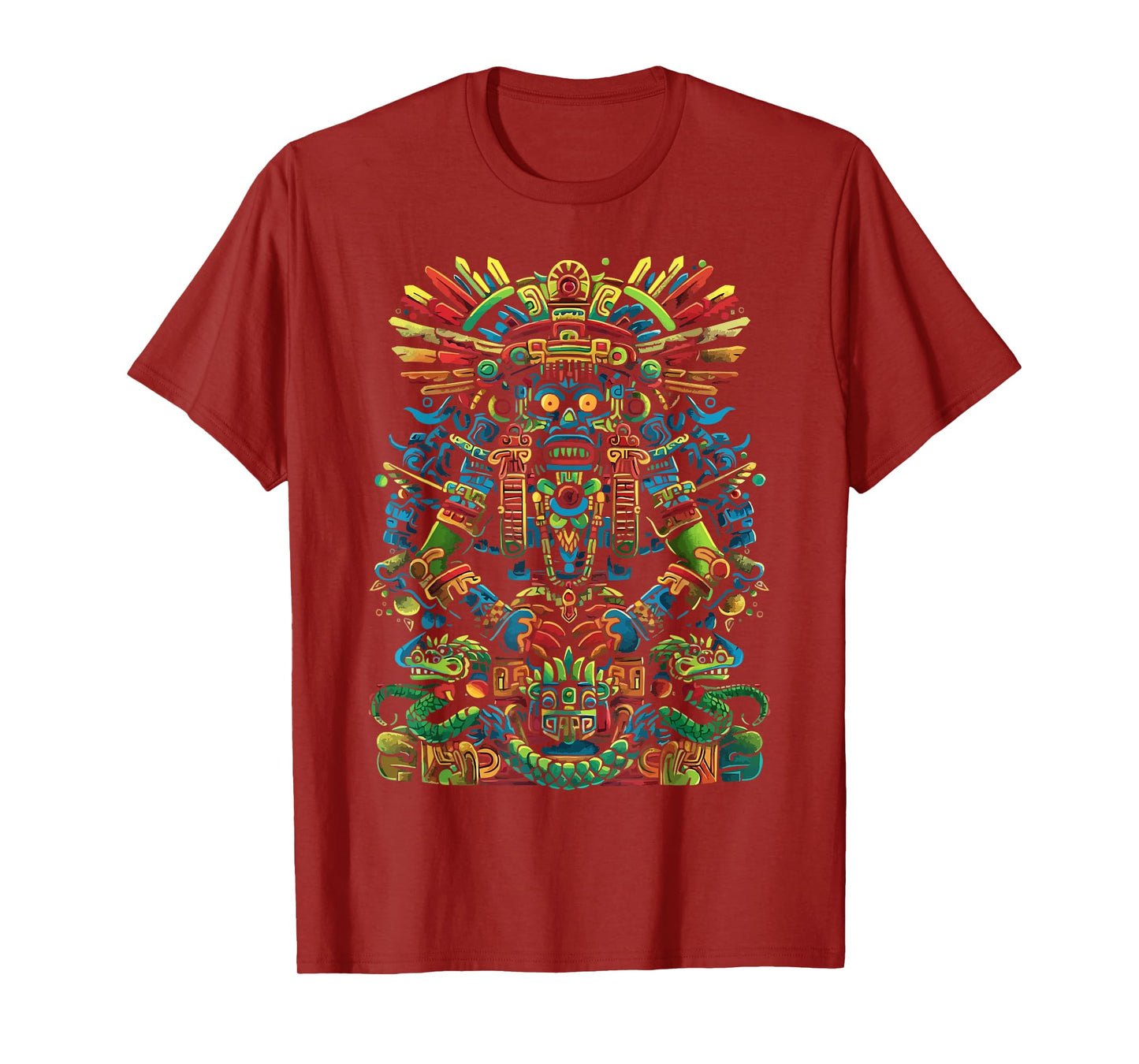 Aztec God Aztec Culture Mayan Indigenous Tlaloc Statue T-Shirt