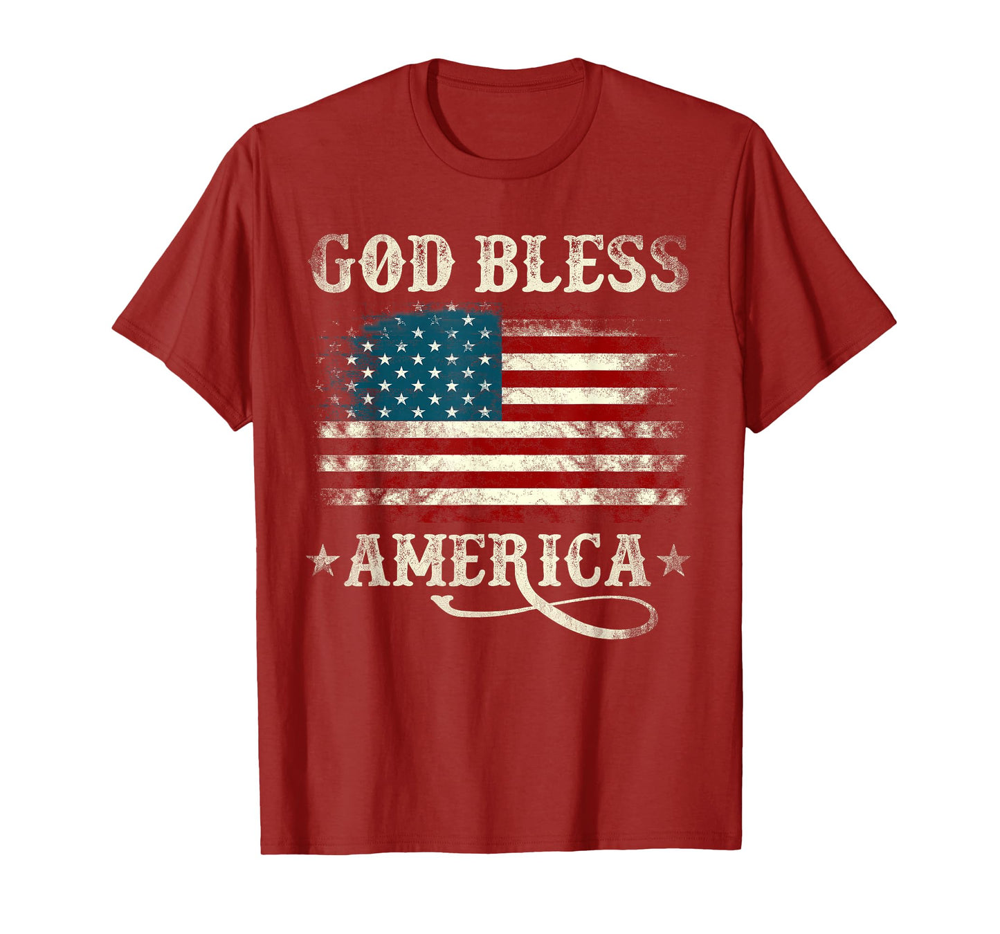 God Bless America USA Flag 4th of July Patriotic Men Women T-Shirt