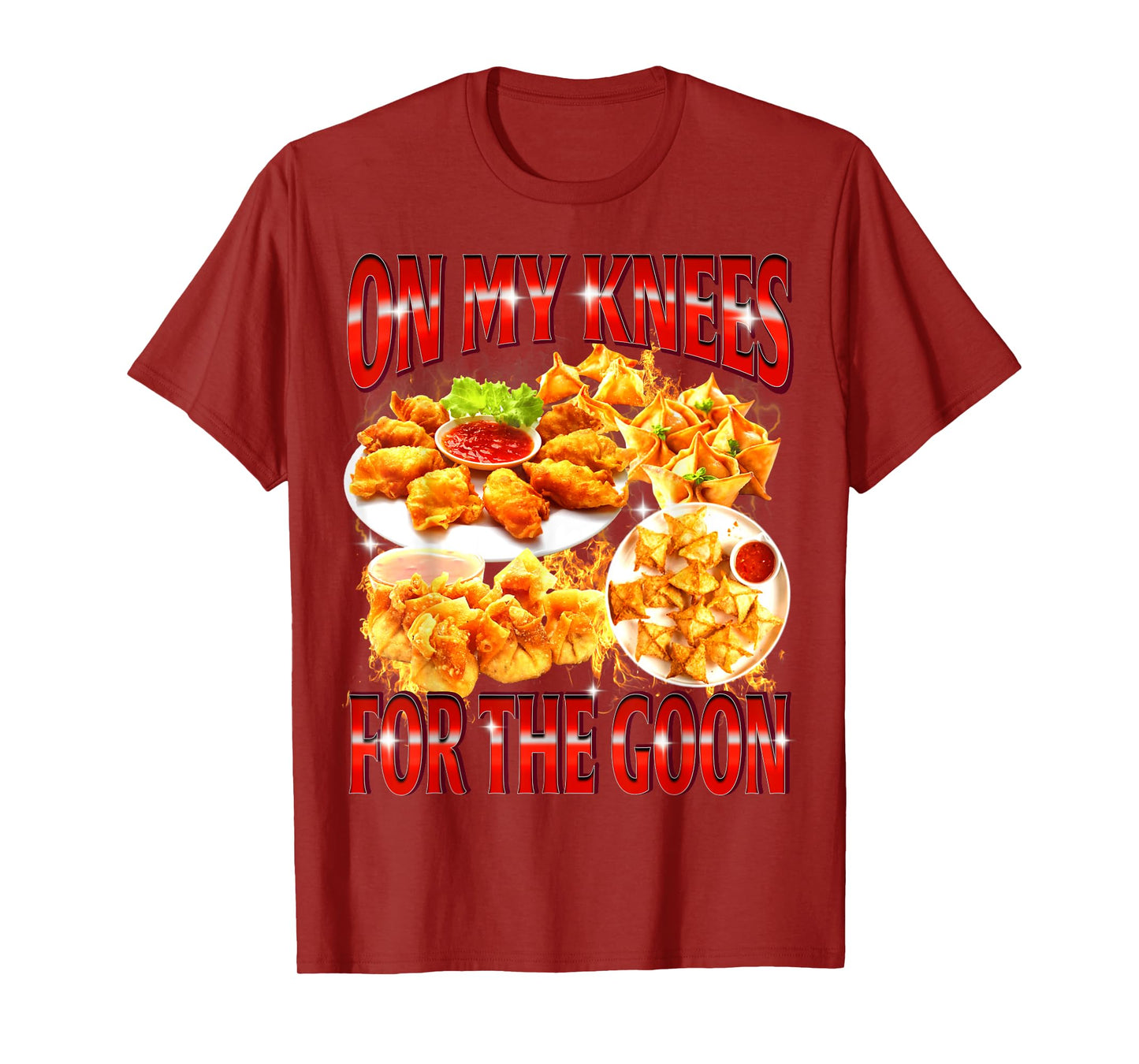 On My Knees for The Goon Funny Crab Rangoon Bootleg Meme T-Shirt