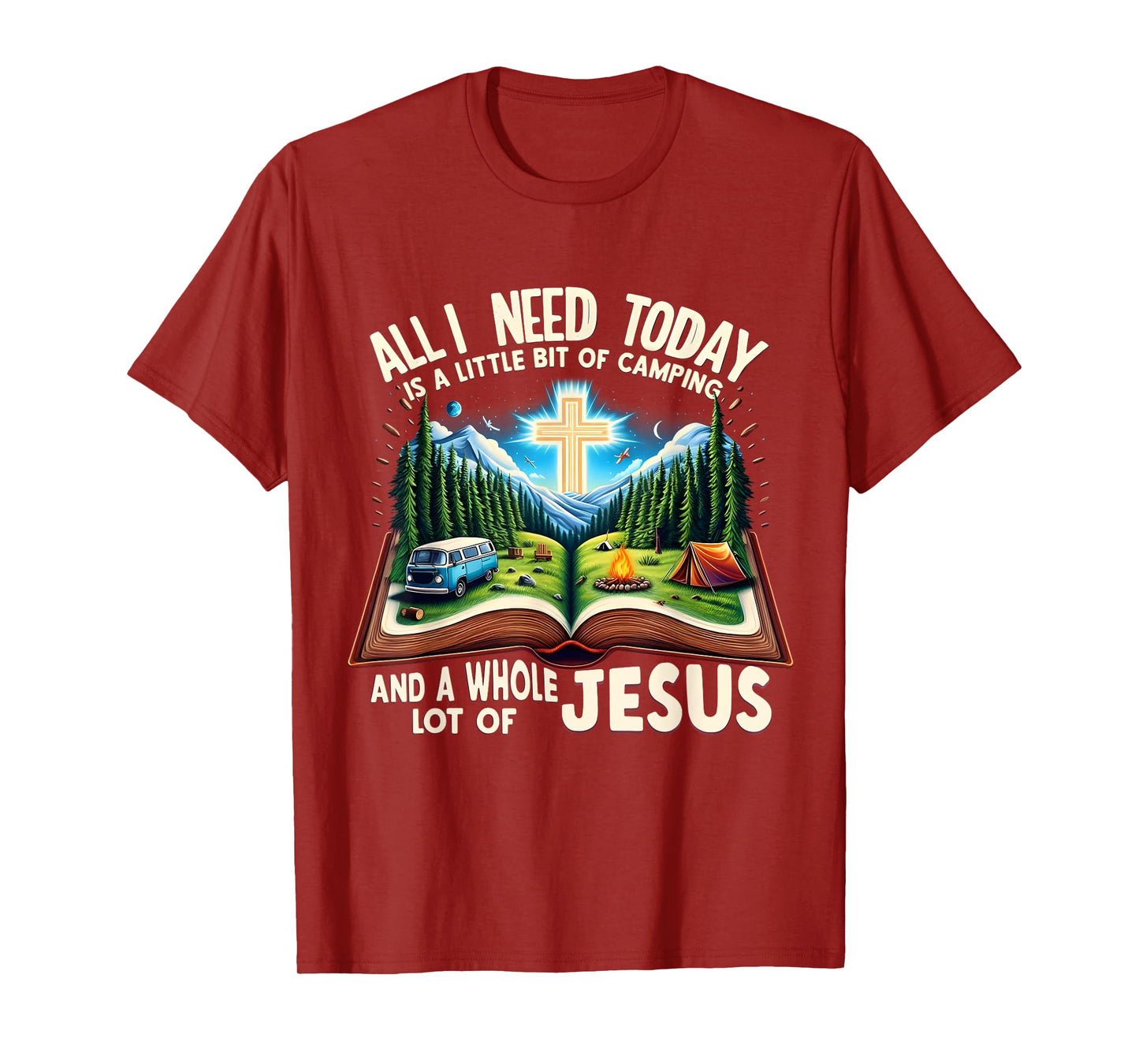 Camping and Jesus Outdoors Faith Bible Campfire Costume T-Shirt