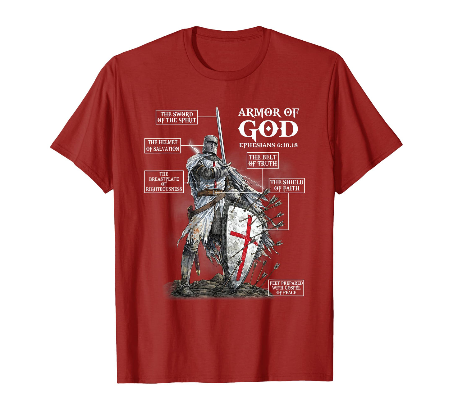 Anatomy of A Knight Templar Funny Christian Warrior Of God T-Shirt