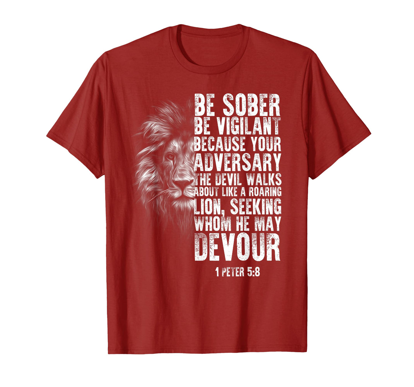 lion head bible verse be vigilant bible study Christian T-Shirt