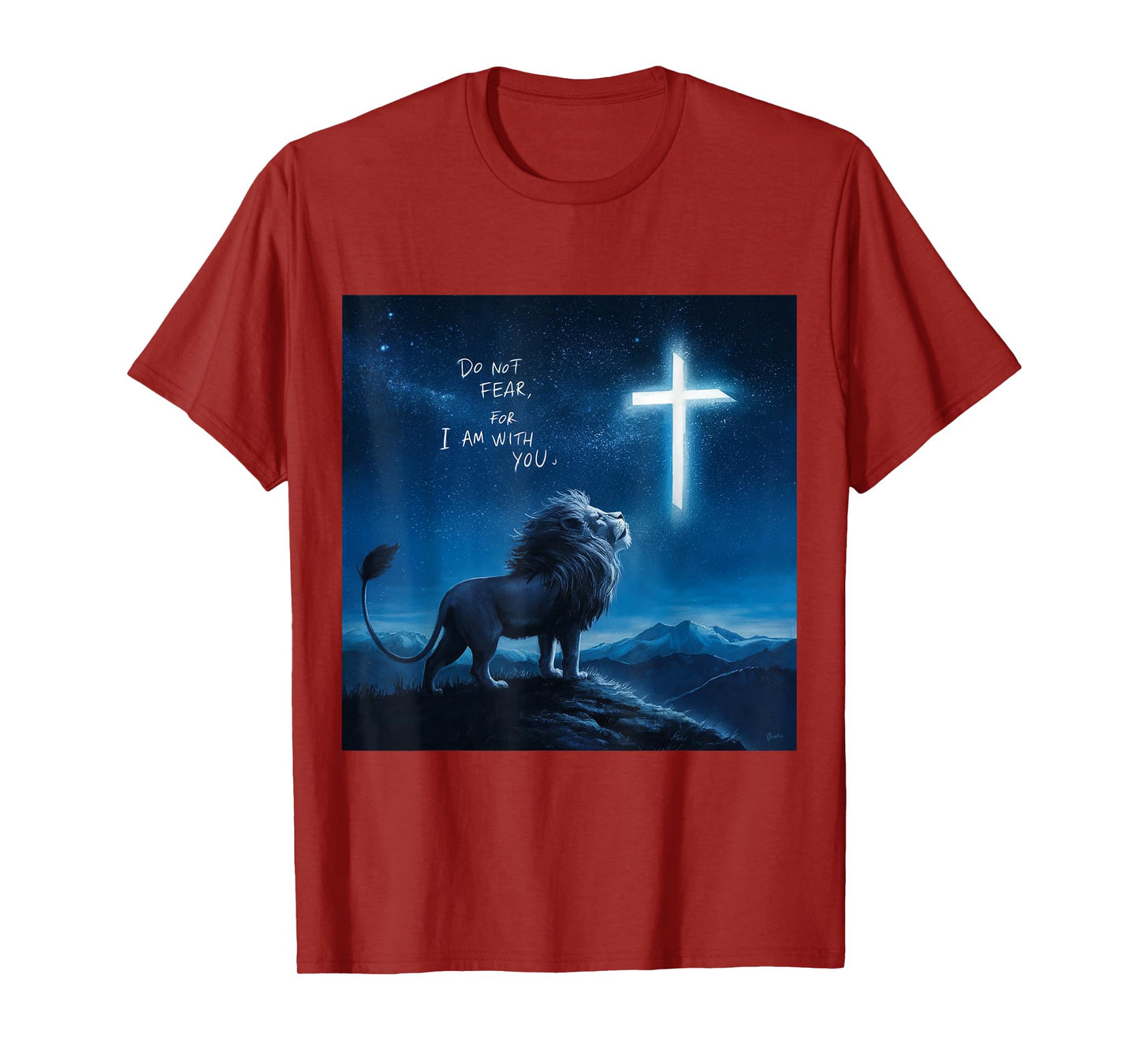 Christian Religious Bible Verse Sayings Lion Fear Scripture T-Shirt