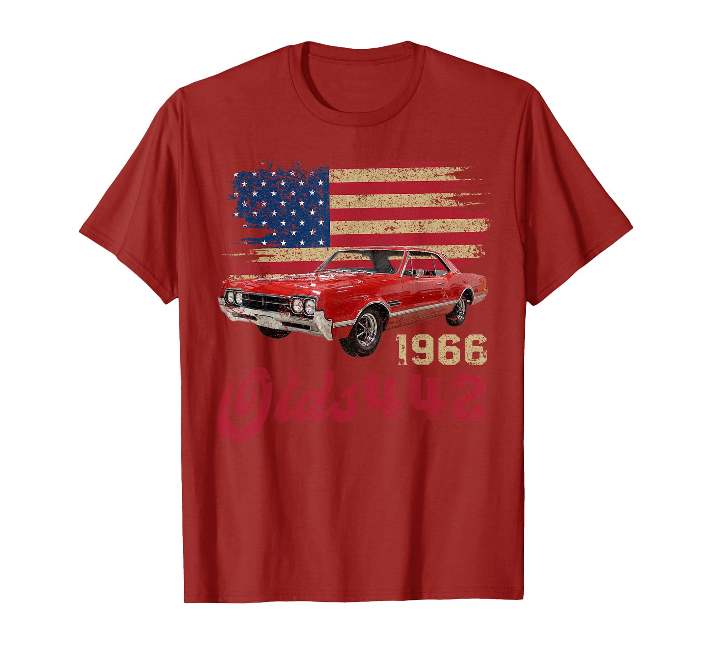 Jersey Style Olds 442 66 1966 Loves Old School Muscle Cars T-Shirt