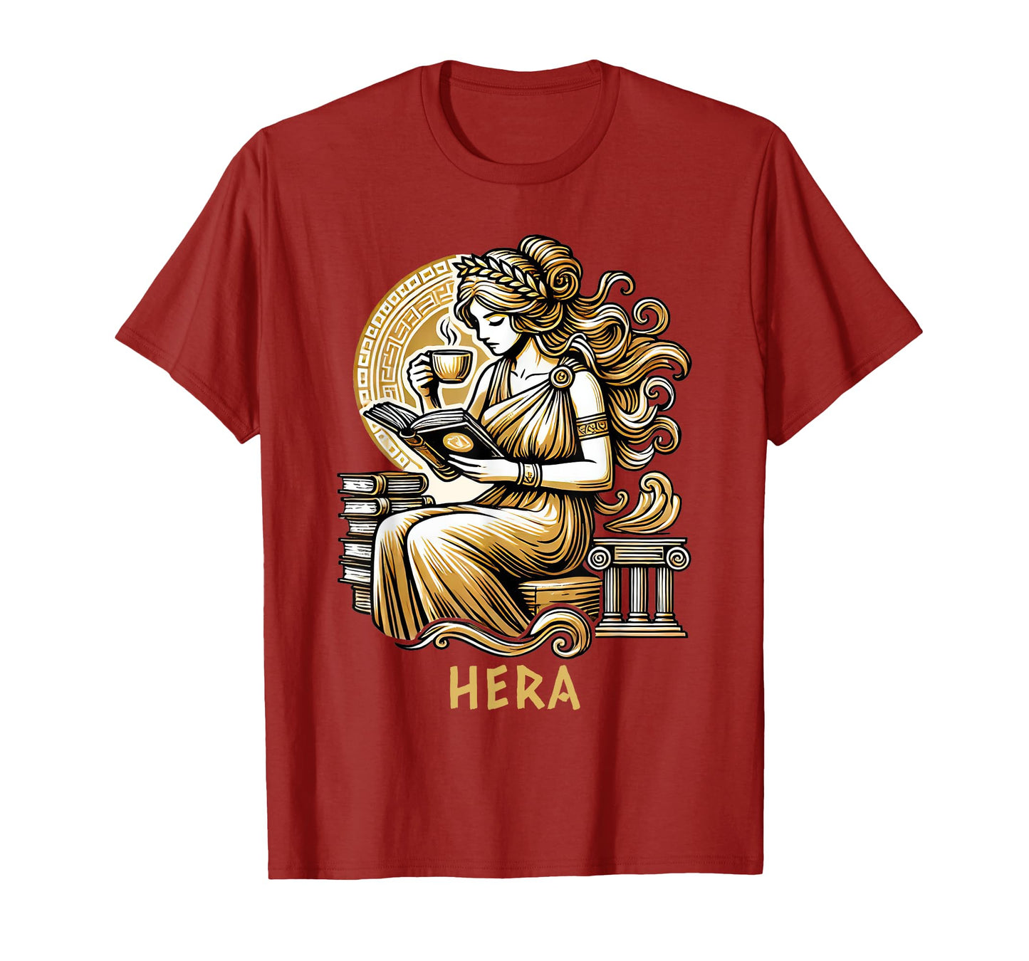 Goddess Hera Bookish Coffee Lover Ancient Greece T-Shirt