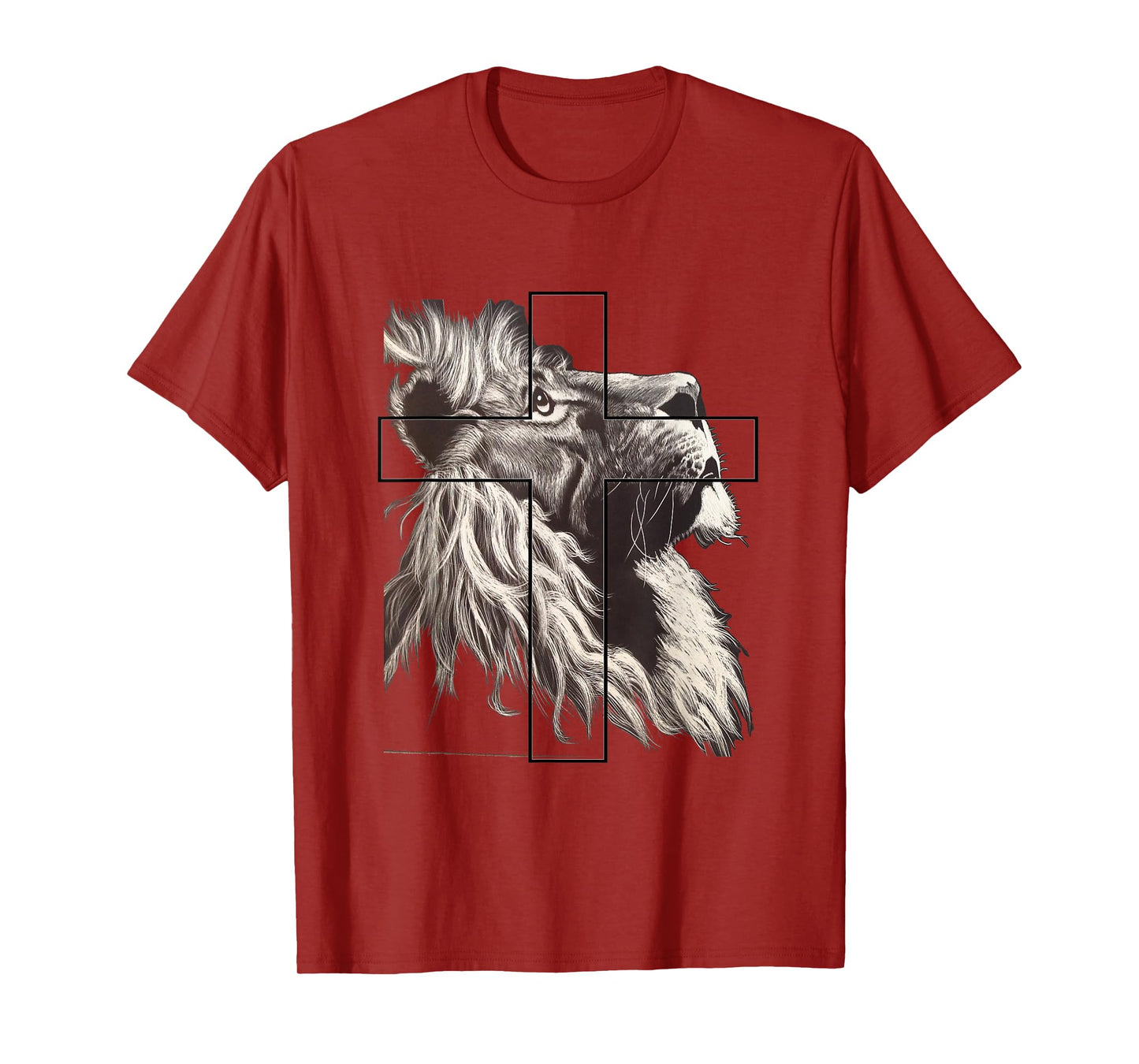 Jesus Lion of Tribe Judah Christian Cross T-Shirt