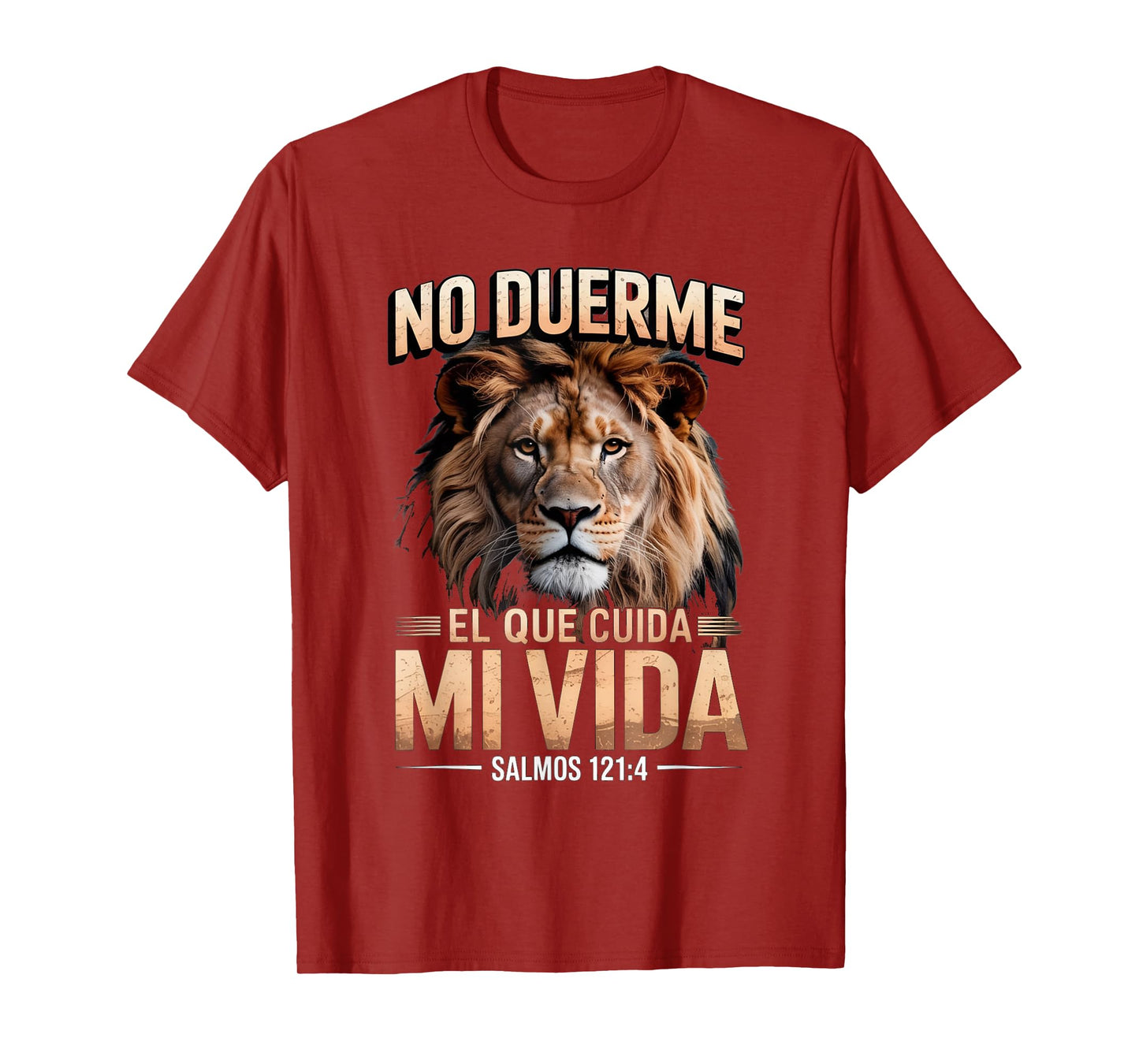 Salmos 121:4 – Dios Siempre Me Cuida Christian Lion T-Shirt