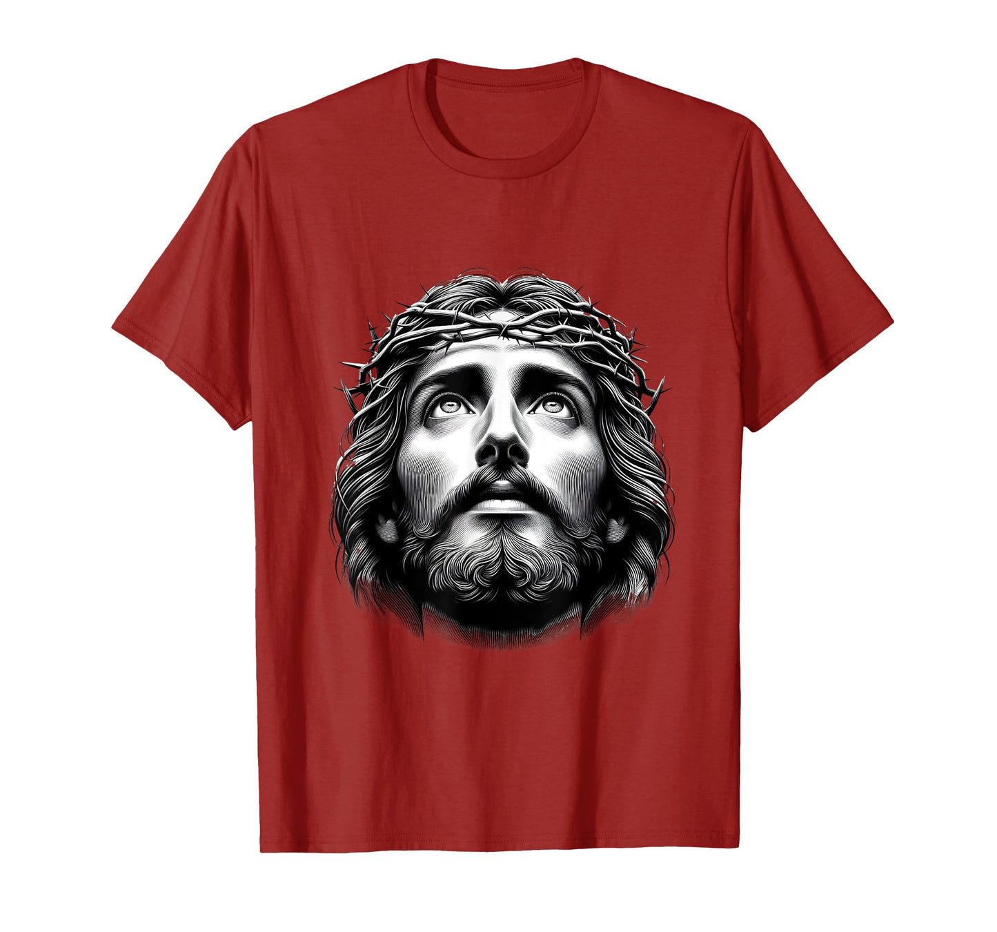 Jesus Christ Face With Crown Of Thorn God Bible Christian T-Shirt