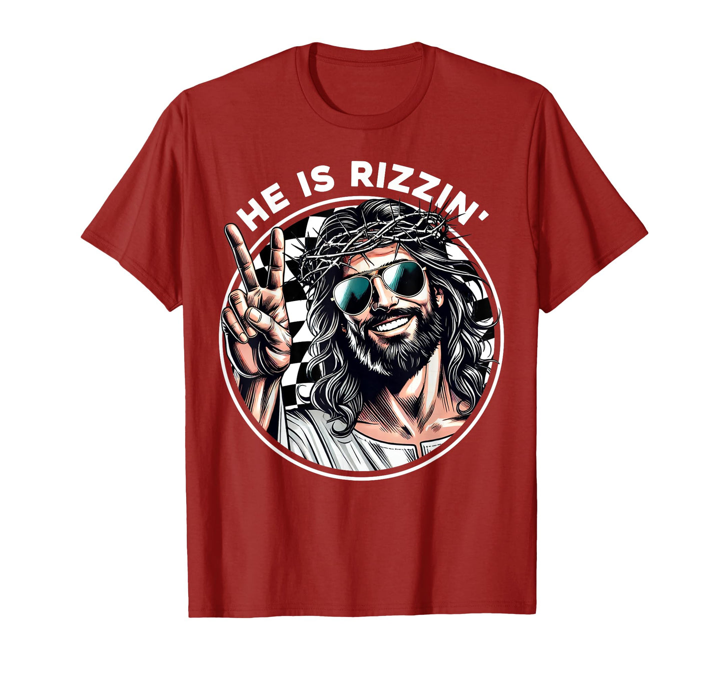 He Is Rizzin' Jesus Christian Happy Easter Hunt Eggs Funny T-Shirt