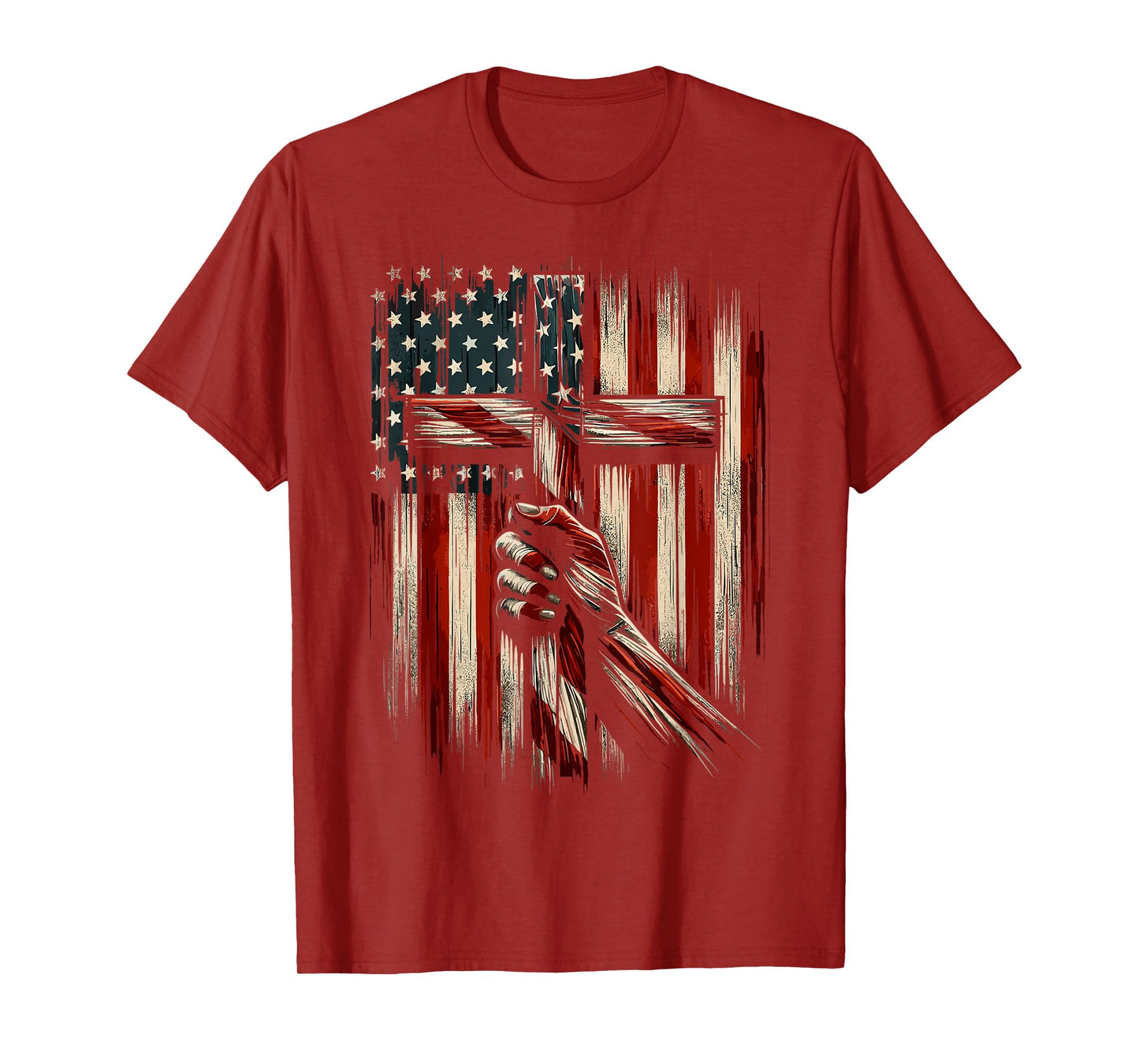 Christian Cross American Flag T-Shirt