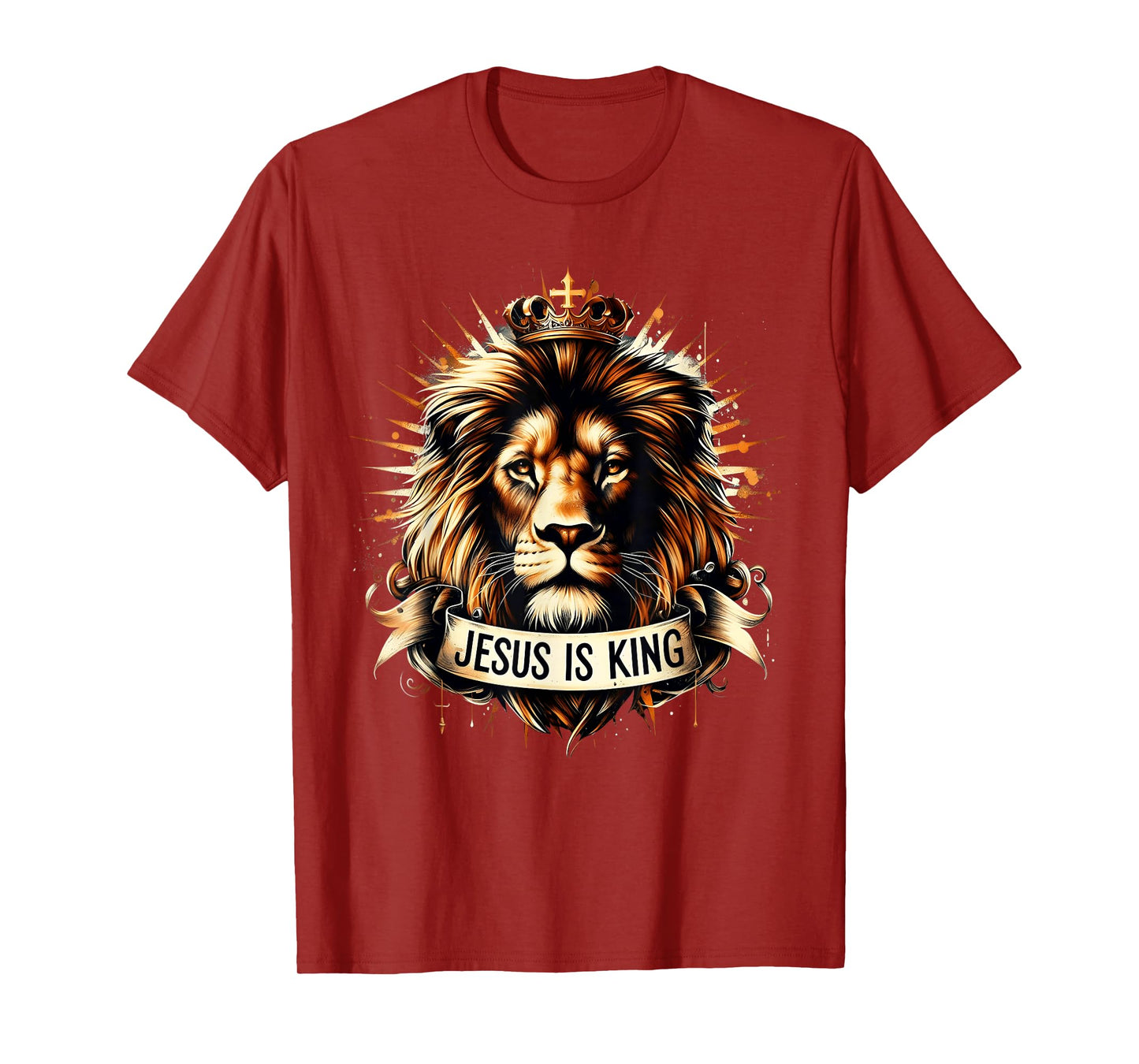 Jesus Is King Christian Lion Bible Scripture Jesus Believer T-Shirt
