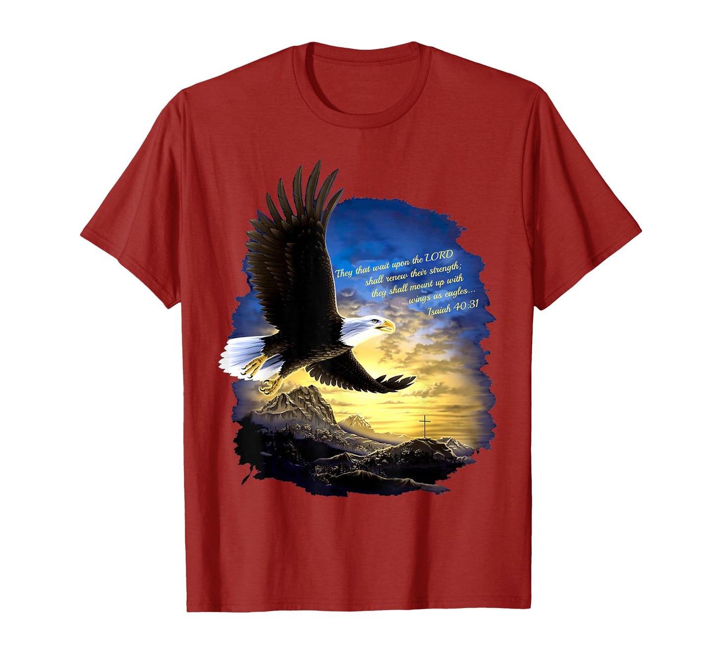 Isaiah 40:31 Mount Up Wings as Eagles Christian Bible Verse T-Shirt