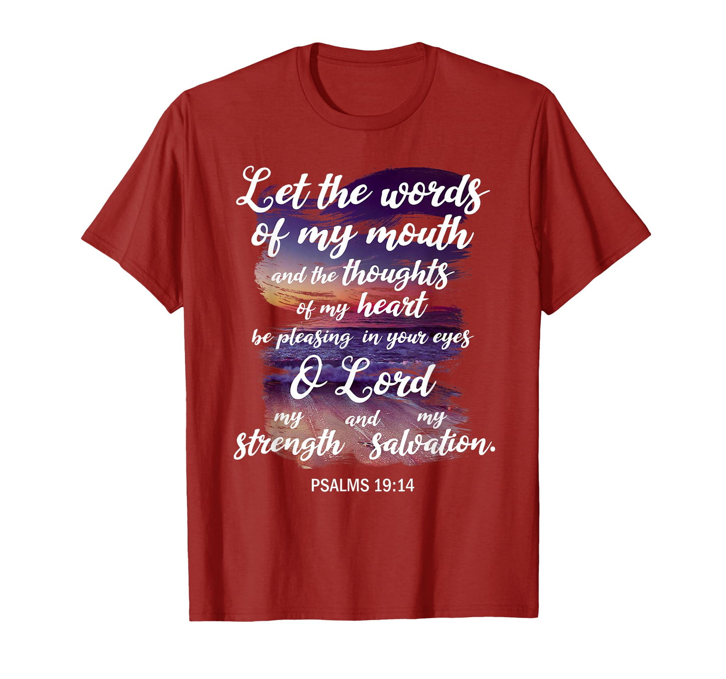 Christian Prayer Bible Verse Psalms 19:14 Quote T-Shirt T-Shirt