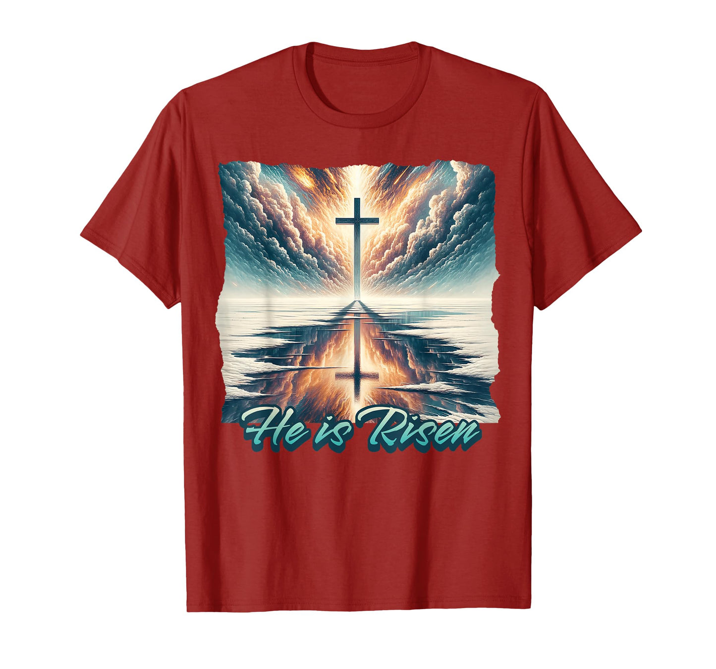 He is Risen, Religious Christian Faith Easter Jesus Cross T-Shirt