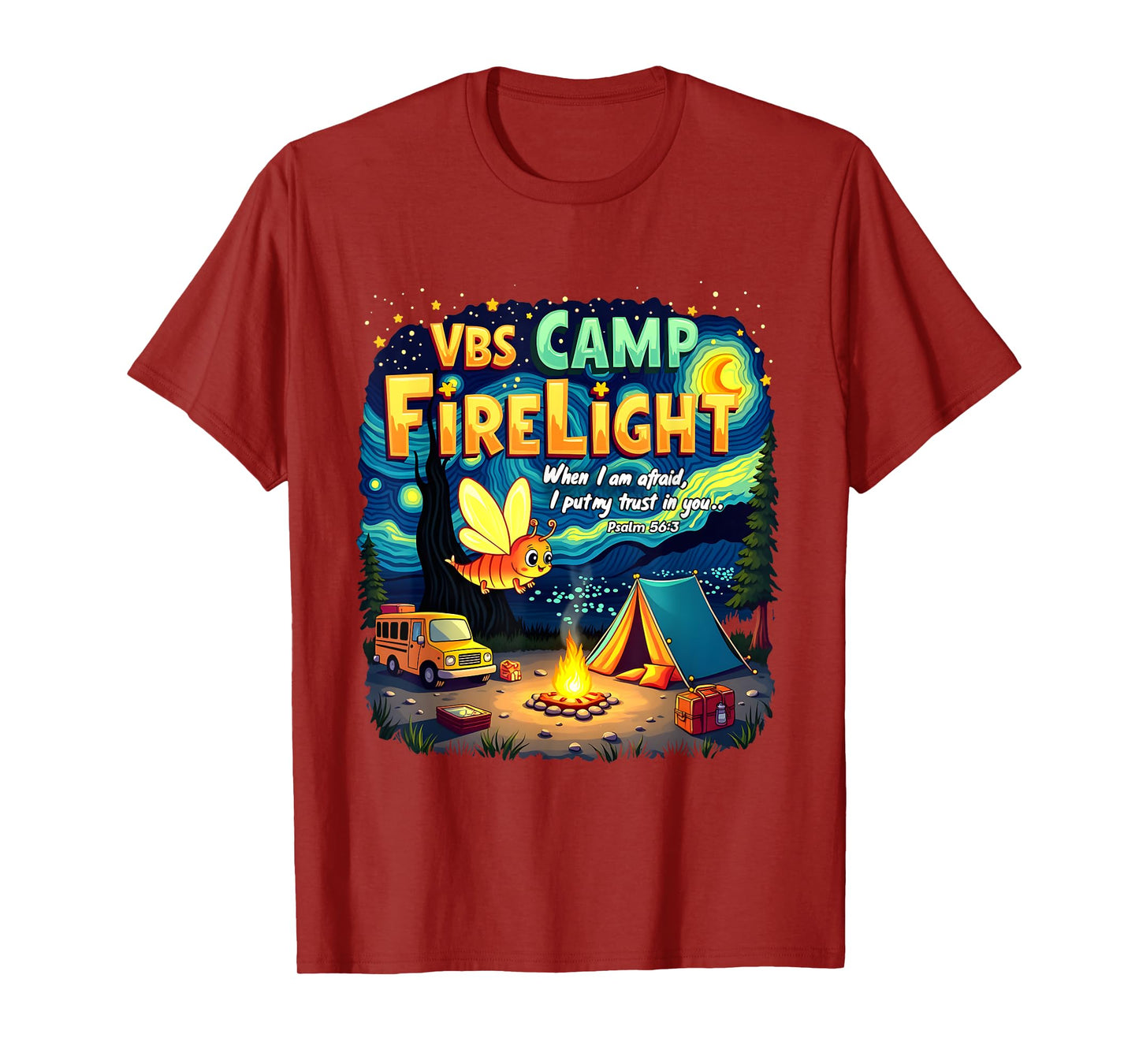 2025 VBS Camp Firelight Camp Vacation Bible School Firework T-Shirt