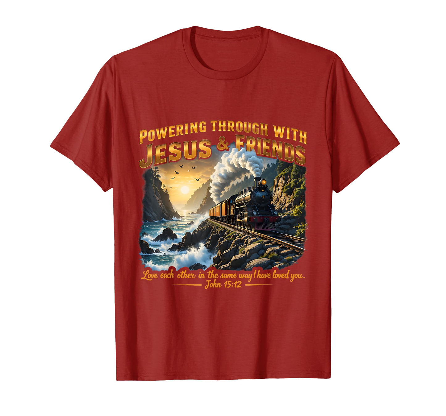 Through With Jesus Trip 2025 VBS Railway Train Ship Ocean T-Shirt