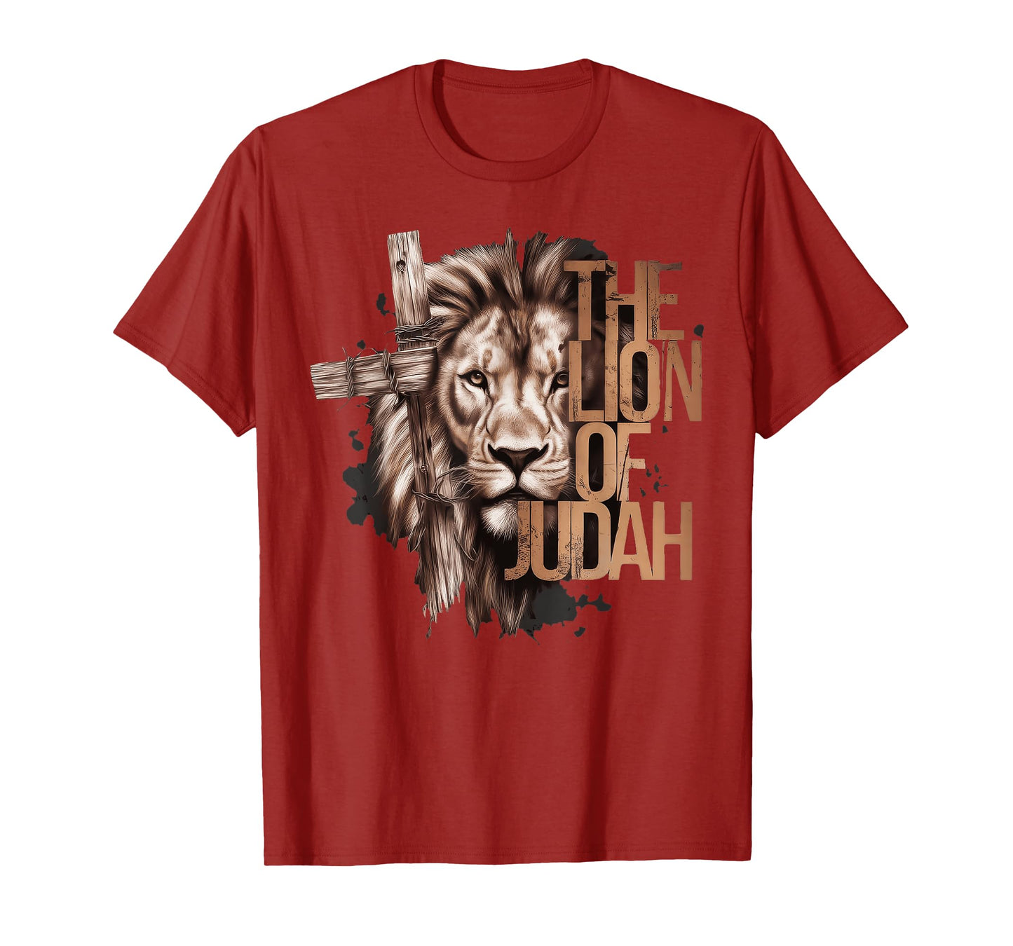 King Jesus Lion of Judah Christian Cross Faith T-Shirt