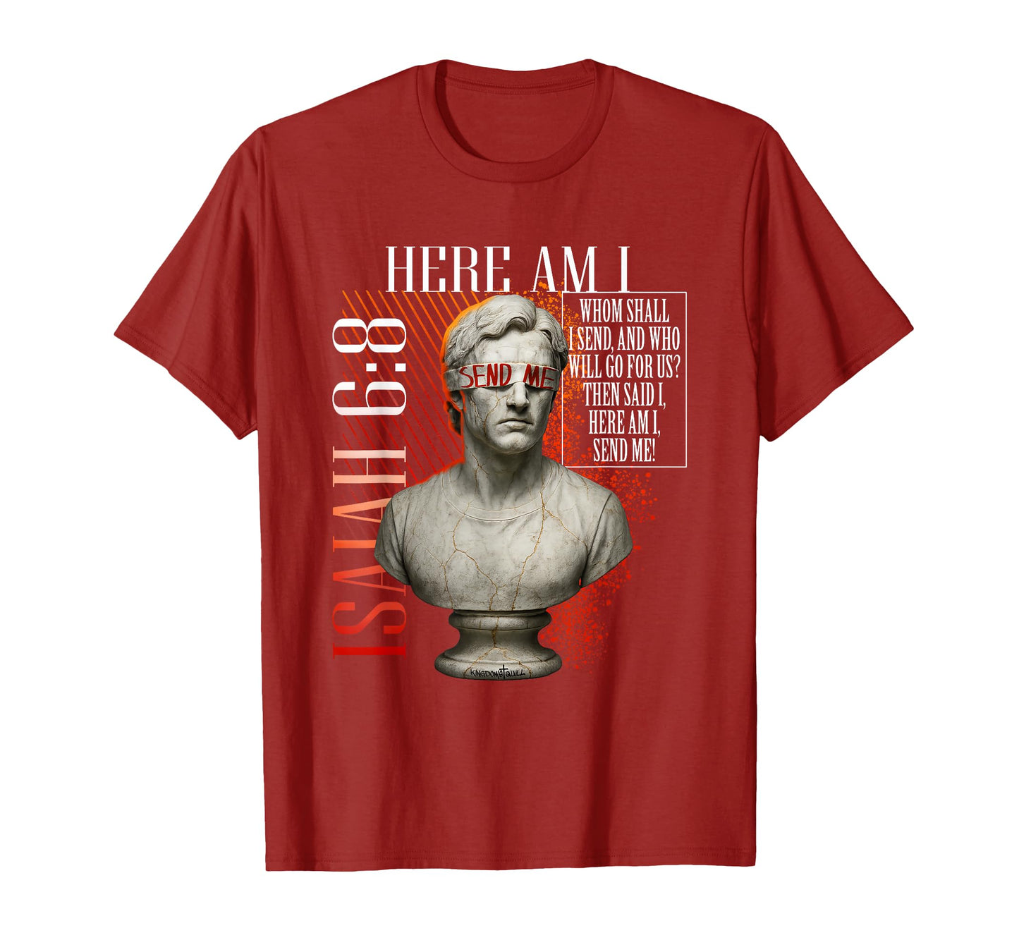 Here Am I Send Me Isaiah 6:8 Christian Vaporwave 80s Retro T-Shirt