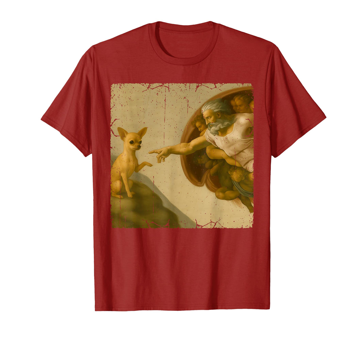 Chihuahua God Creation of Adam Meme Funny Memes T-Shirt
