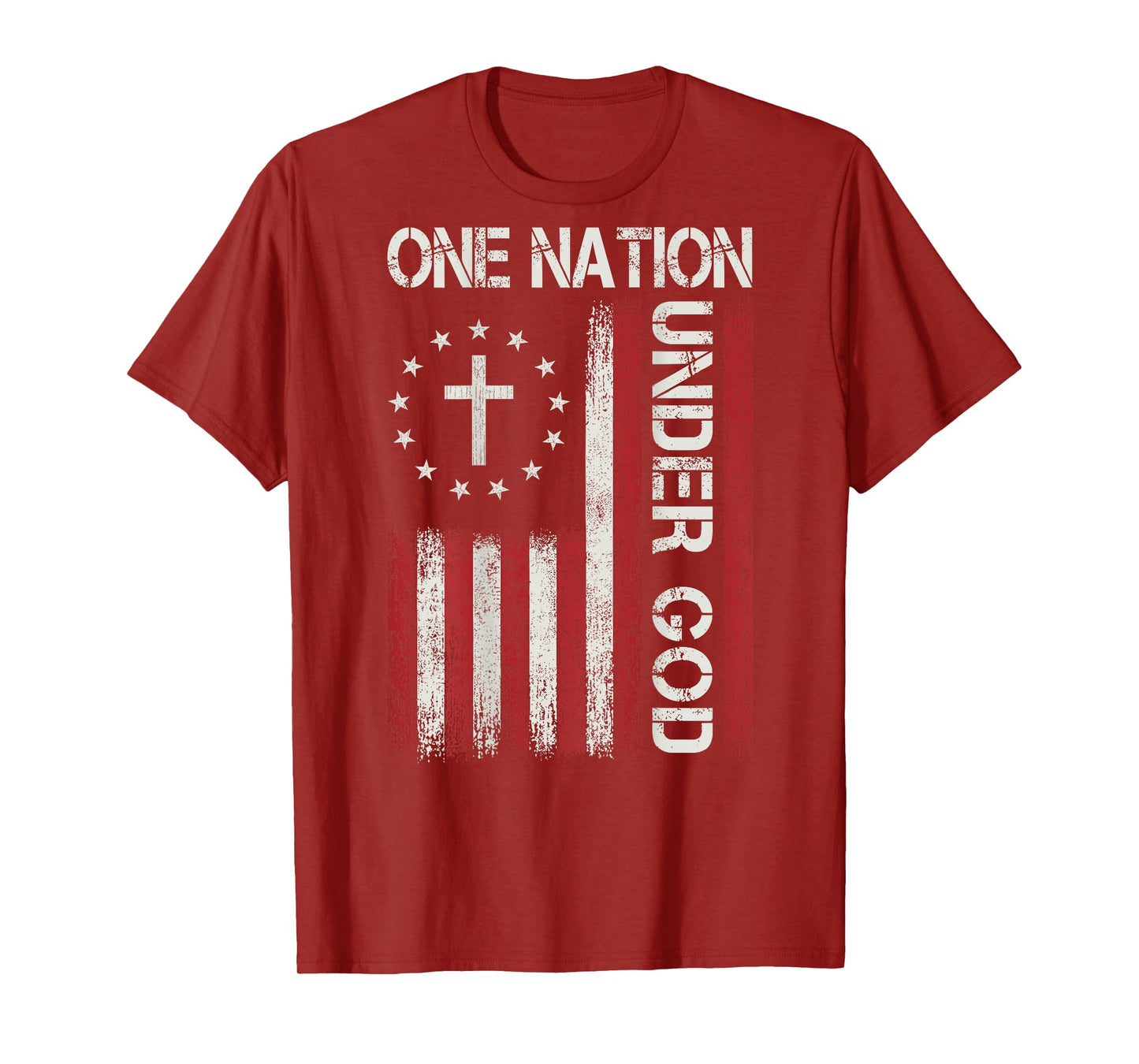 One Nation Under God Jesus Christian Faith Flag Religious T-Shirt