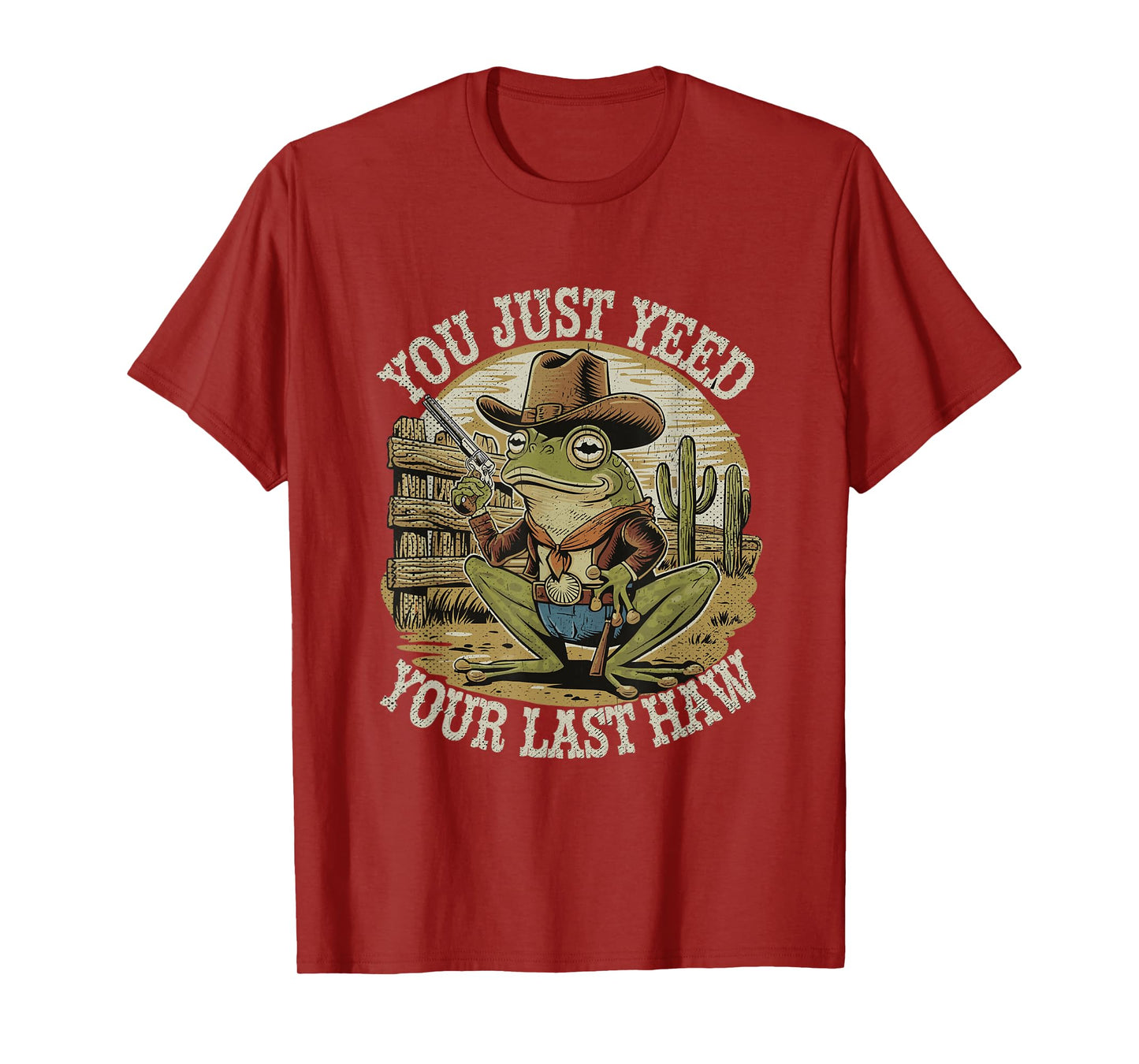You Just Yee'd Your Last Haw Funny Vintage Cowboy Frog T-Shirt