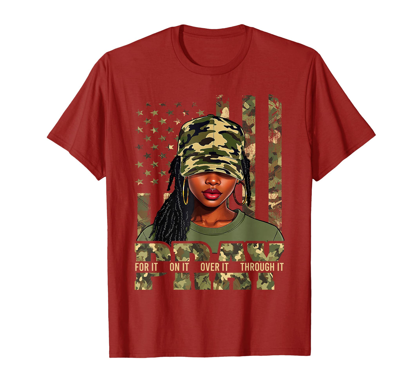 Pray On It Pray Over It Black Woman Loc'd Christian Women T-Shirt