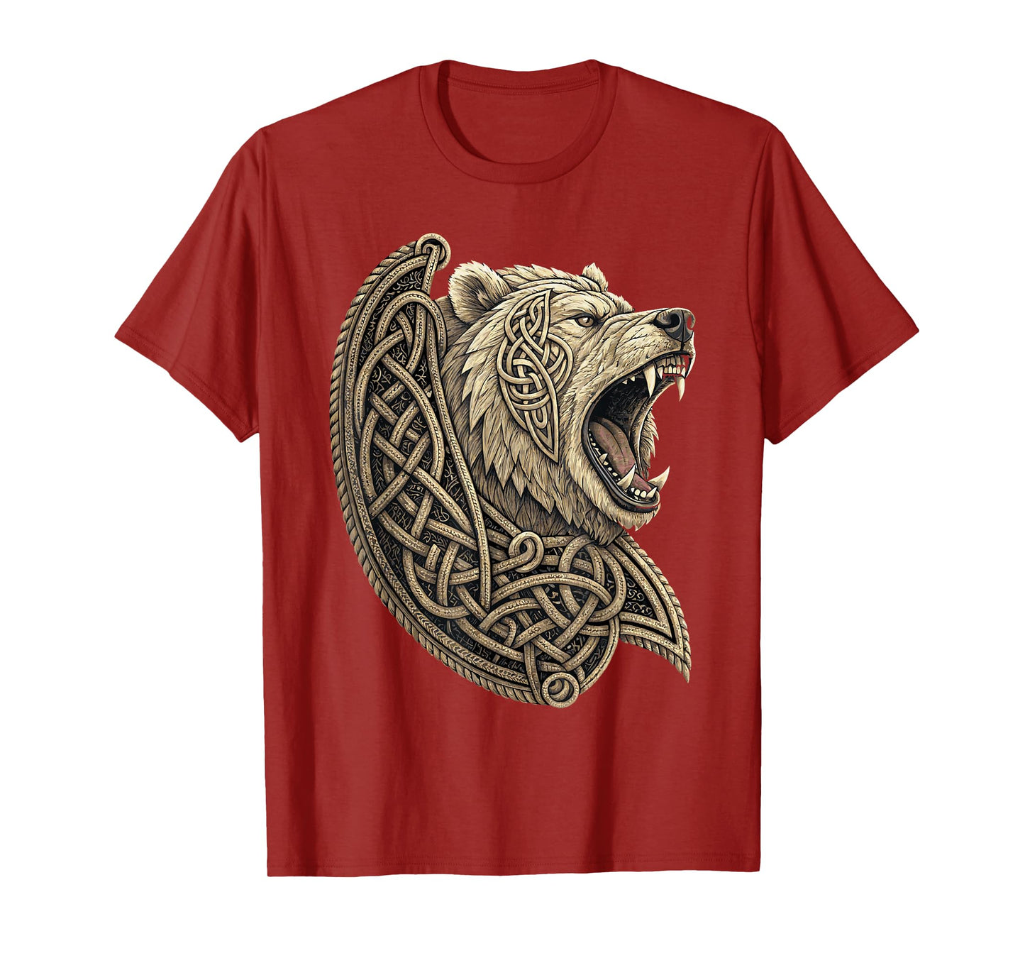 Retro Viking Berserker Bear – Norse Knotwork Warrior Symbol T-Shirt
