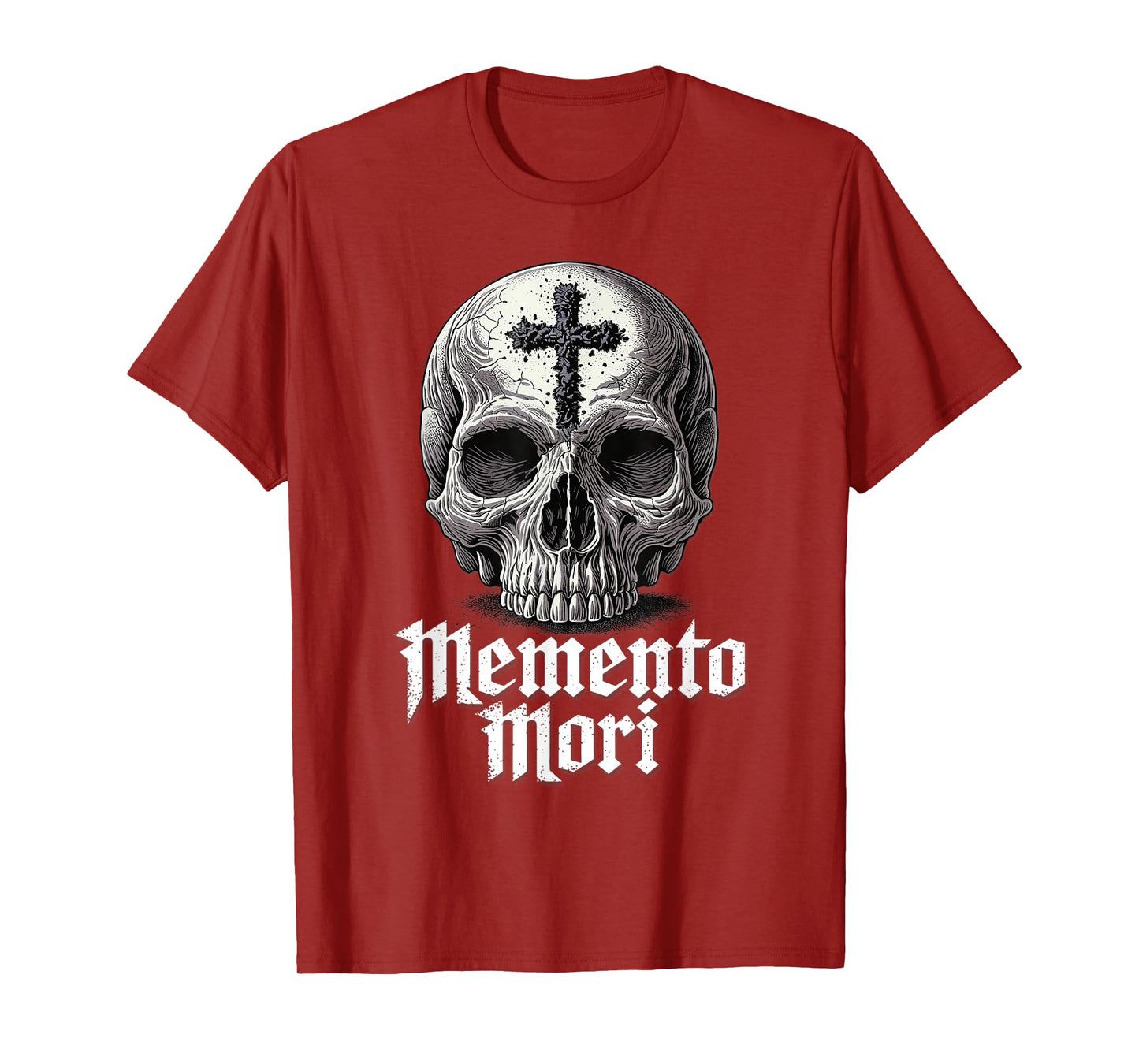 Memento Mori Catholic Crucifix Traditional Latin Mass Skull T-Shirt