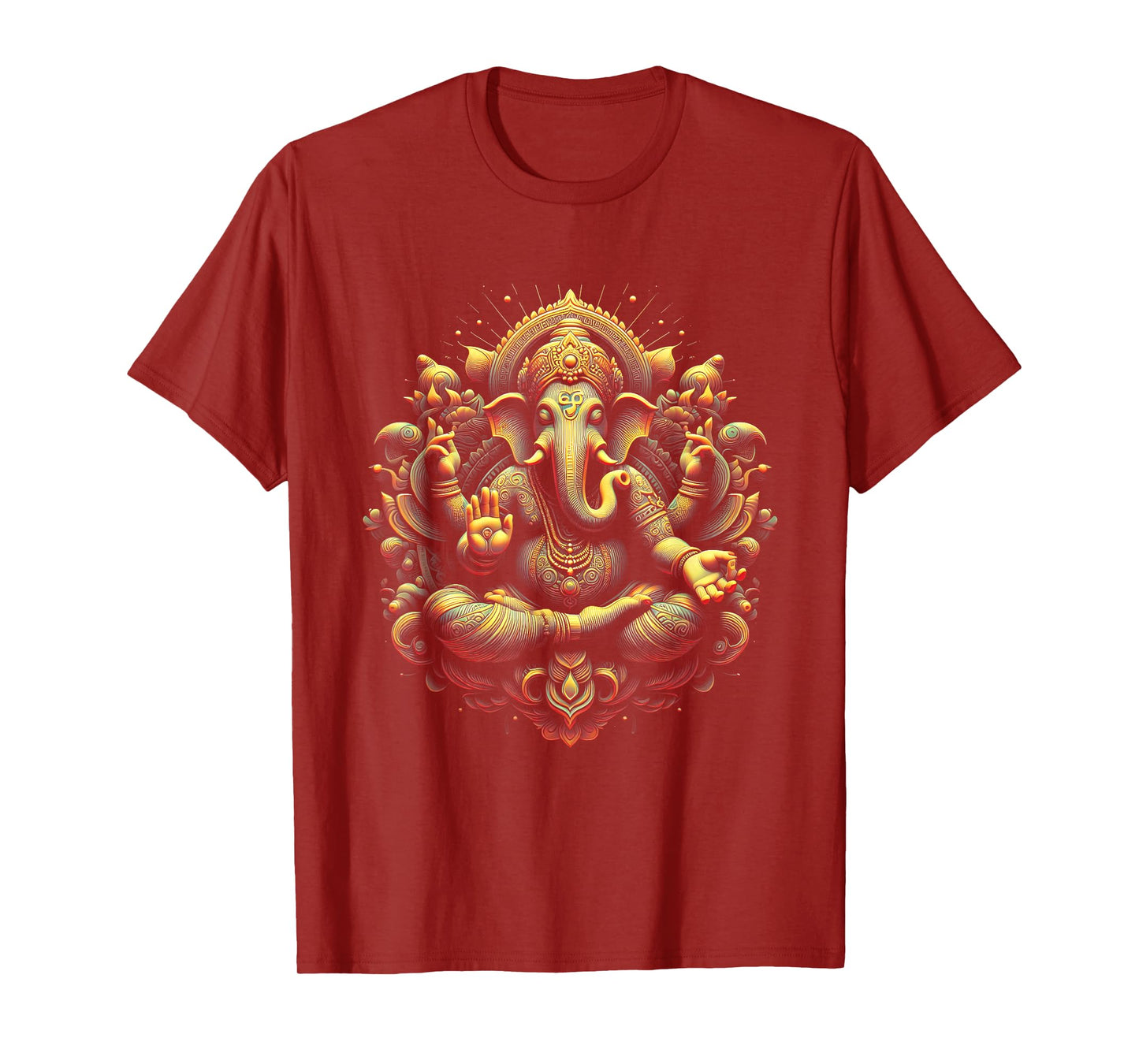 Ganesh Yoga Hindu Elephant God Ganesha Puja Black Unisex-Adults Yoga Themed T-Shirt