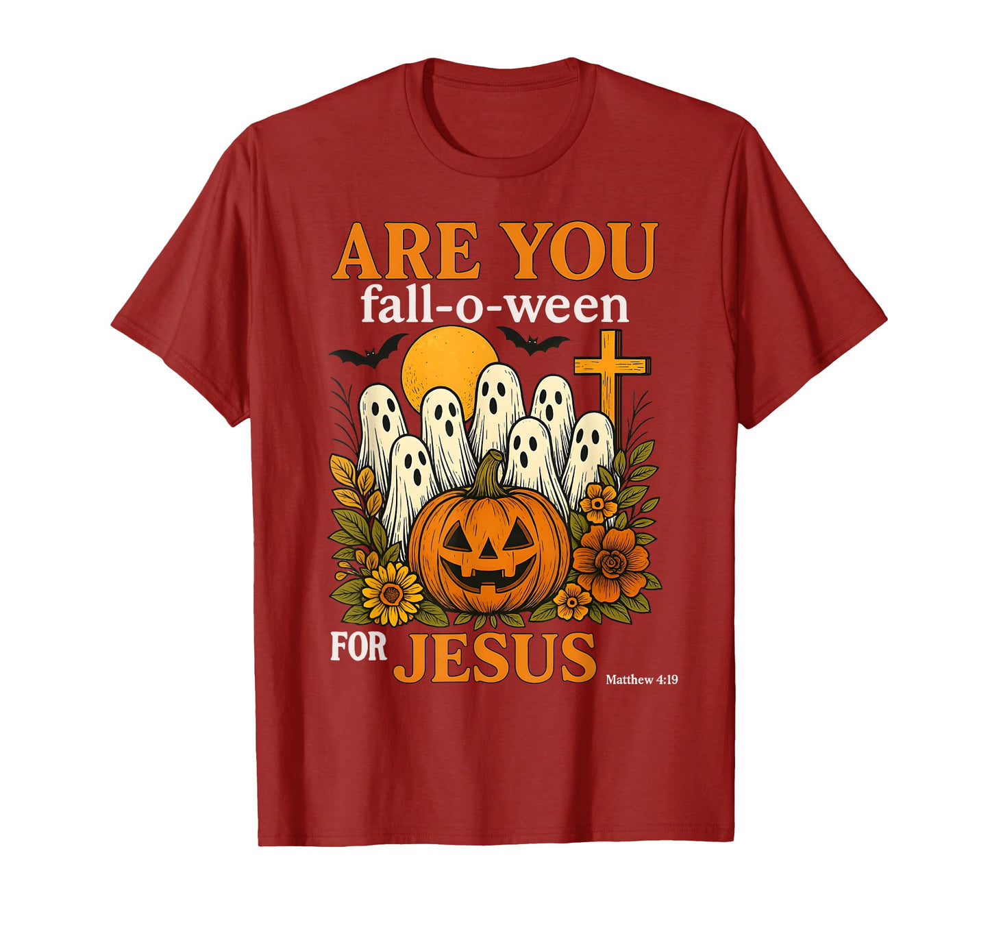 are You Fall-O-Ween Jesus Christian Halloween Ghost Pumpkin T-Shirt