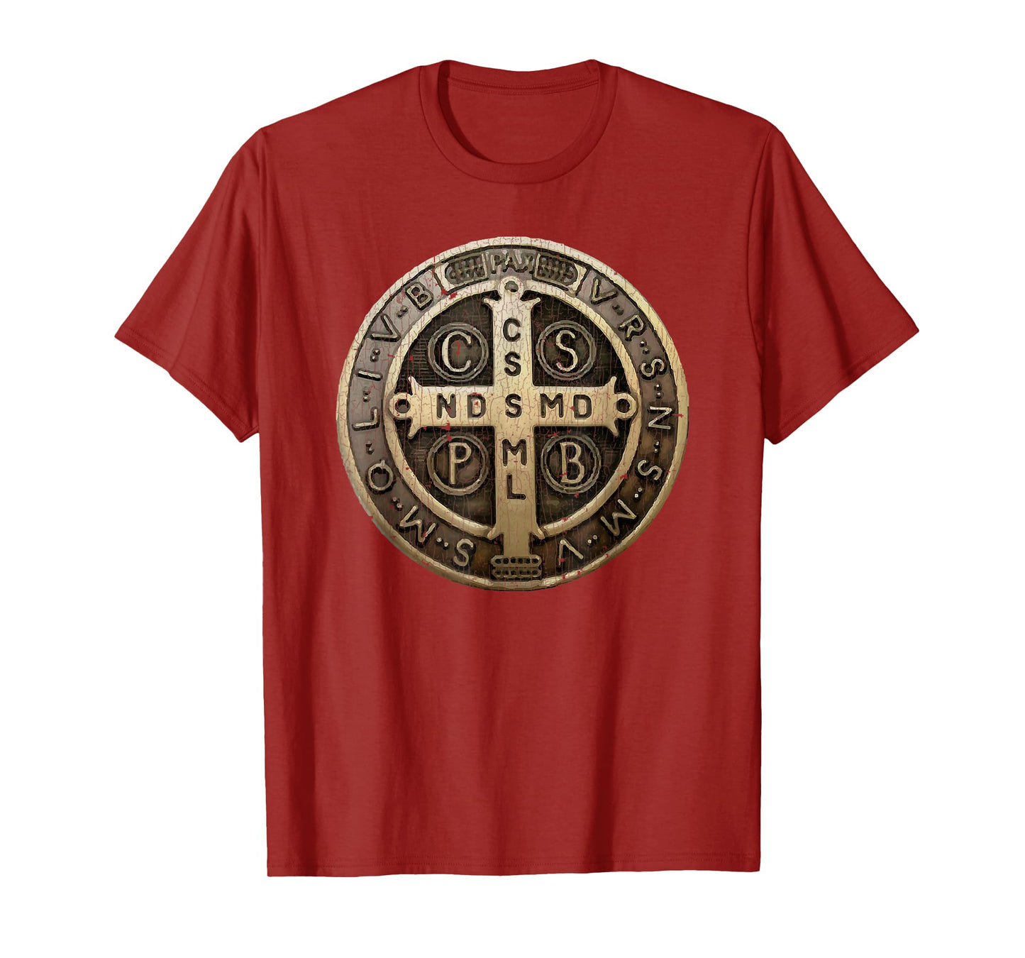 Vintage Retro St. Benedict Medal Saint Benedict Cross Cathol T-Shirt