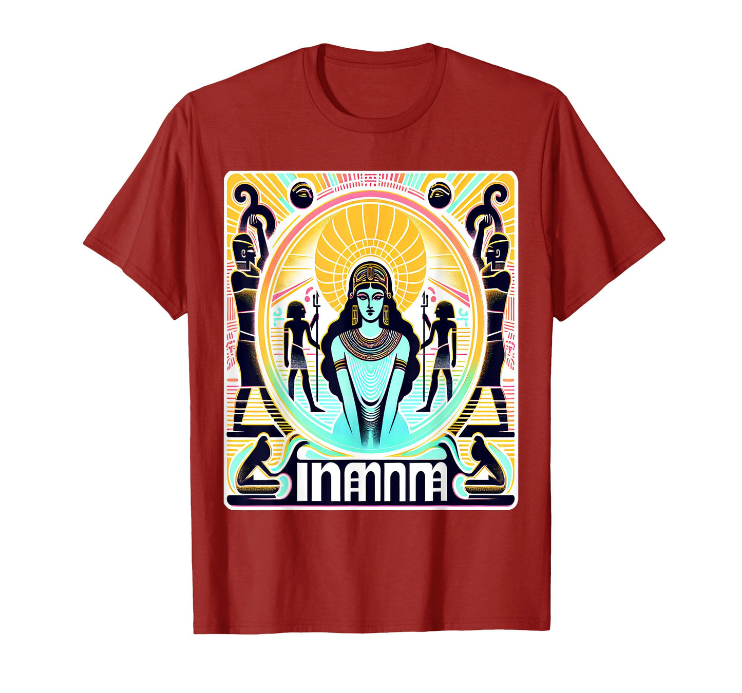 Inanna Sumerian Deity Mythology Unisex-Adults T-Shirt Black Small Ancient Mythology Themed Graphic Retro Unique Ancient Sumerian Mythology Theme