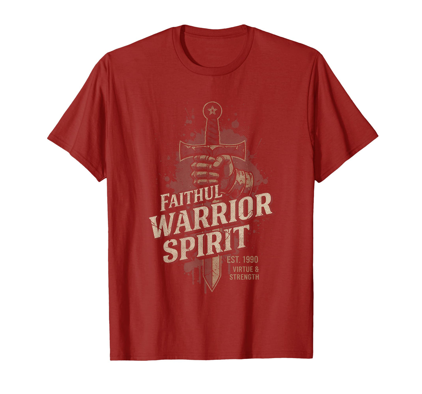 Faithful Warrior Spirit Medieval Knight Sword Patriotic T-Shirt
