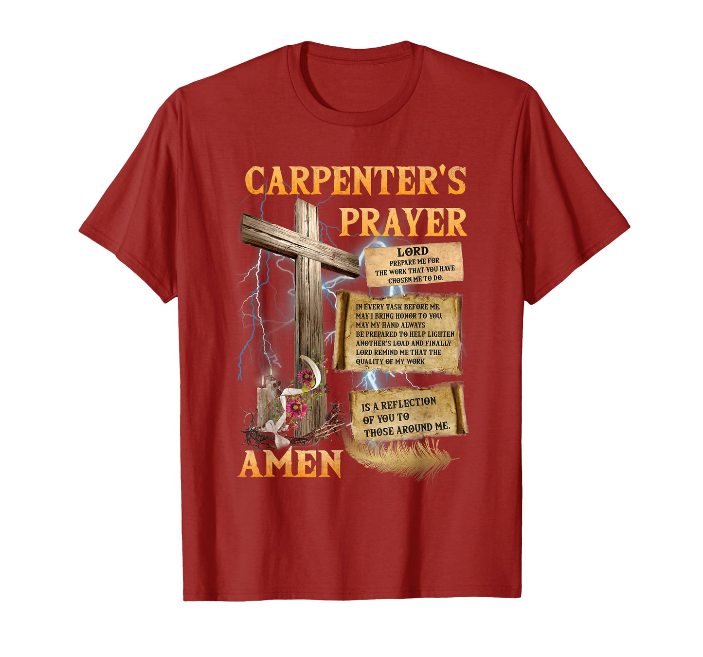 The Carpenter's Prayer Christian Present Jesus Carpeting T-Shirt