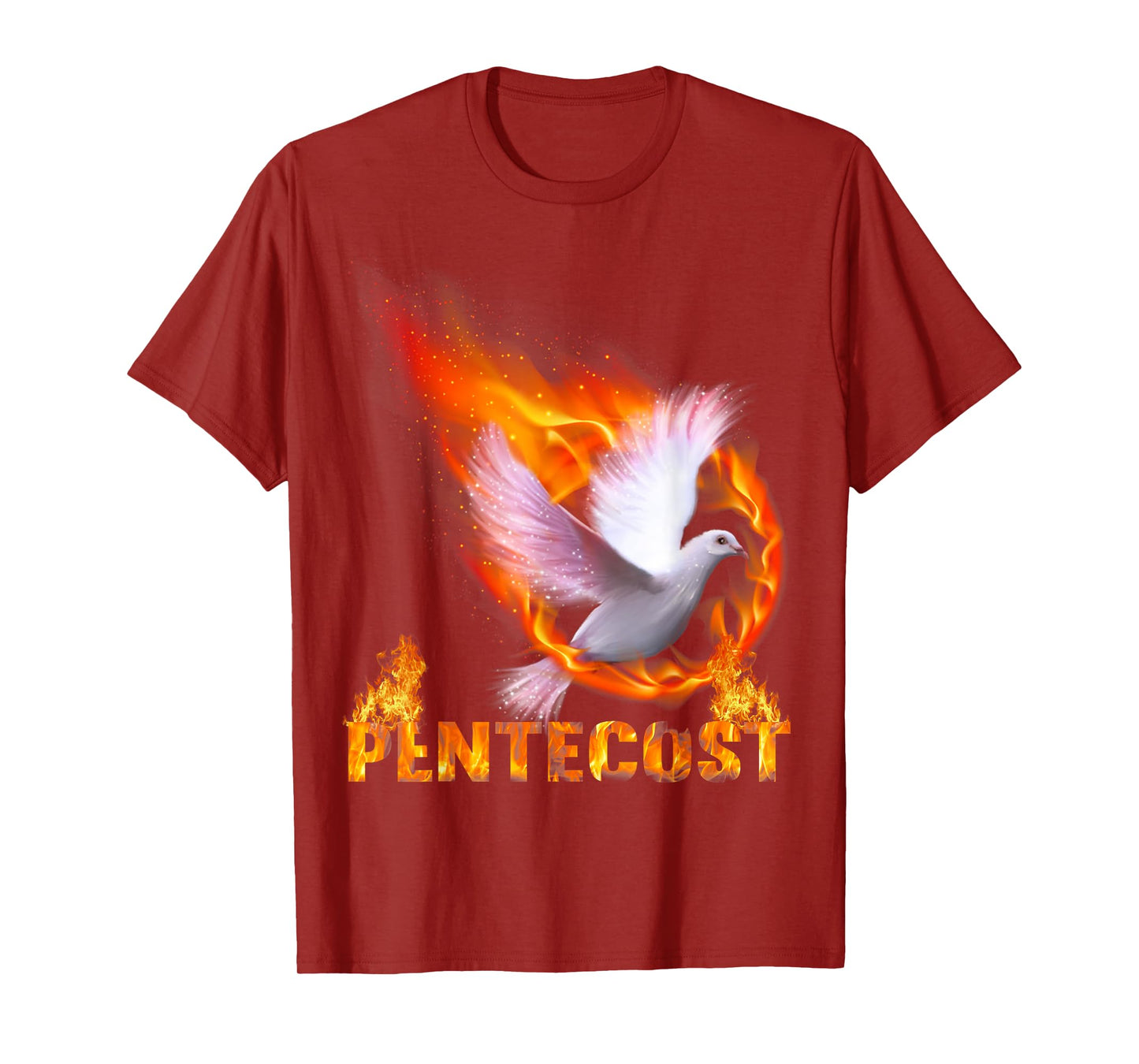 Pentecost Doves Fire Flame Holy Spirit Catholic T-Shirt