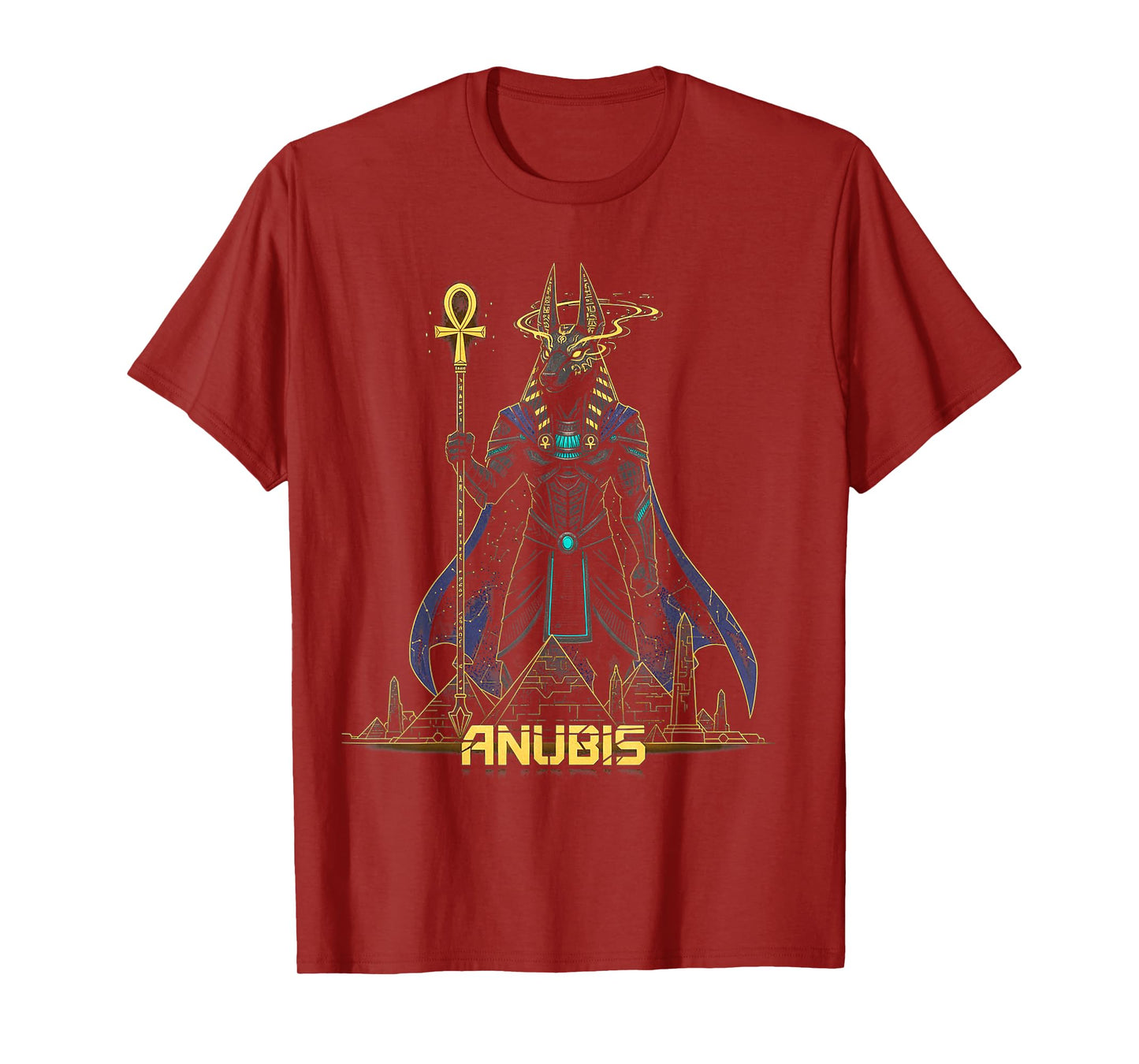 Anubis God King Pharaoh of Egypt Graphic Design Illustration T-Shirt