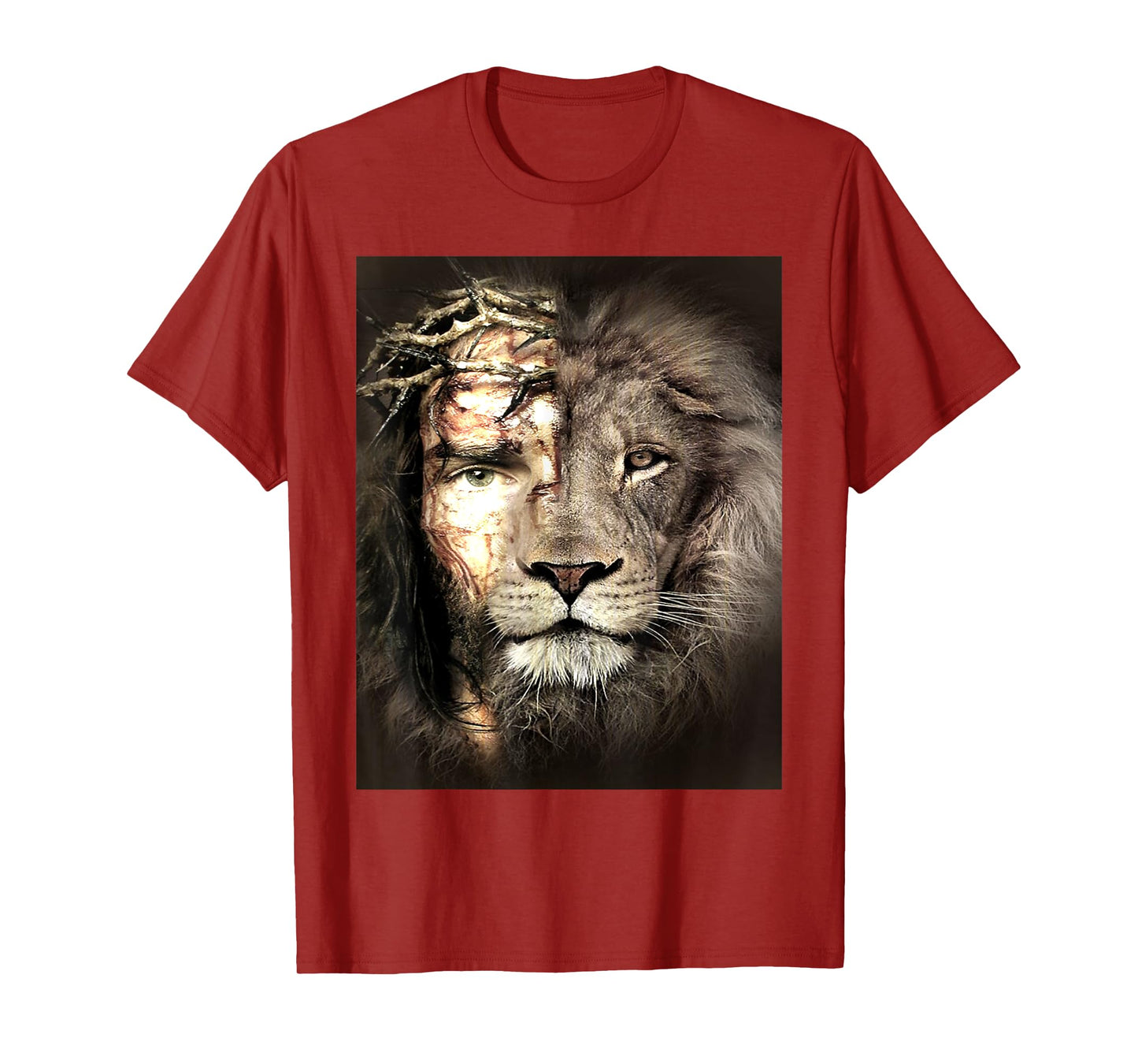 Judah - Jesus And Lion In A Face - A Half Face Jesus God T-Shirt
