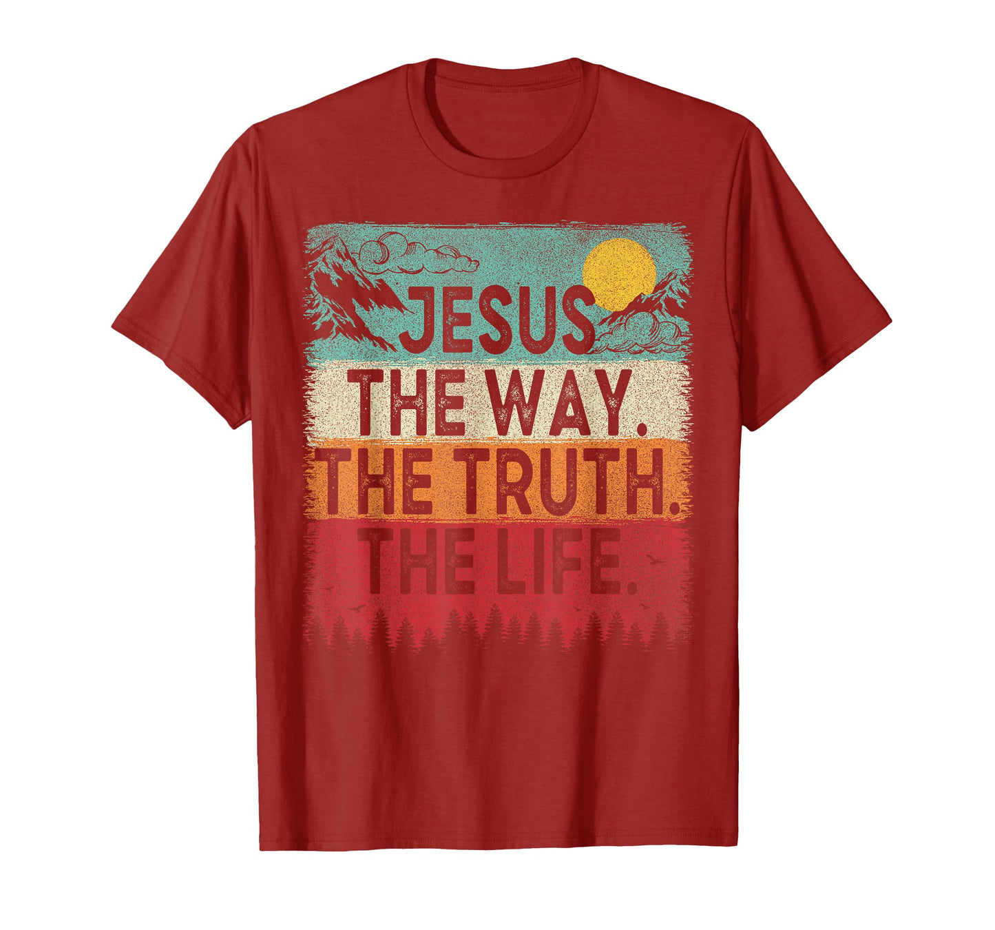 Jesus The Way The Truth The Life Christian Retro Vintage T-Shirt