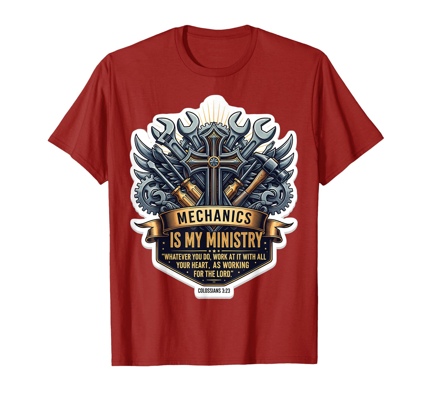 Christian Mechanic Mechanics is My Ministry Bible Verse God T-Shirt